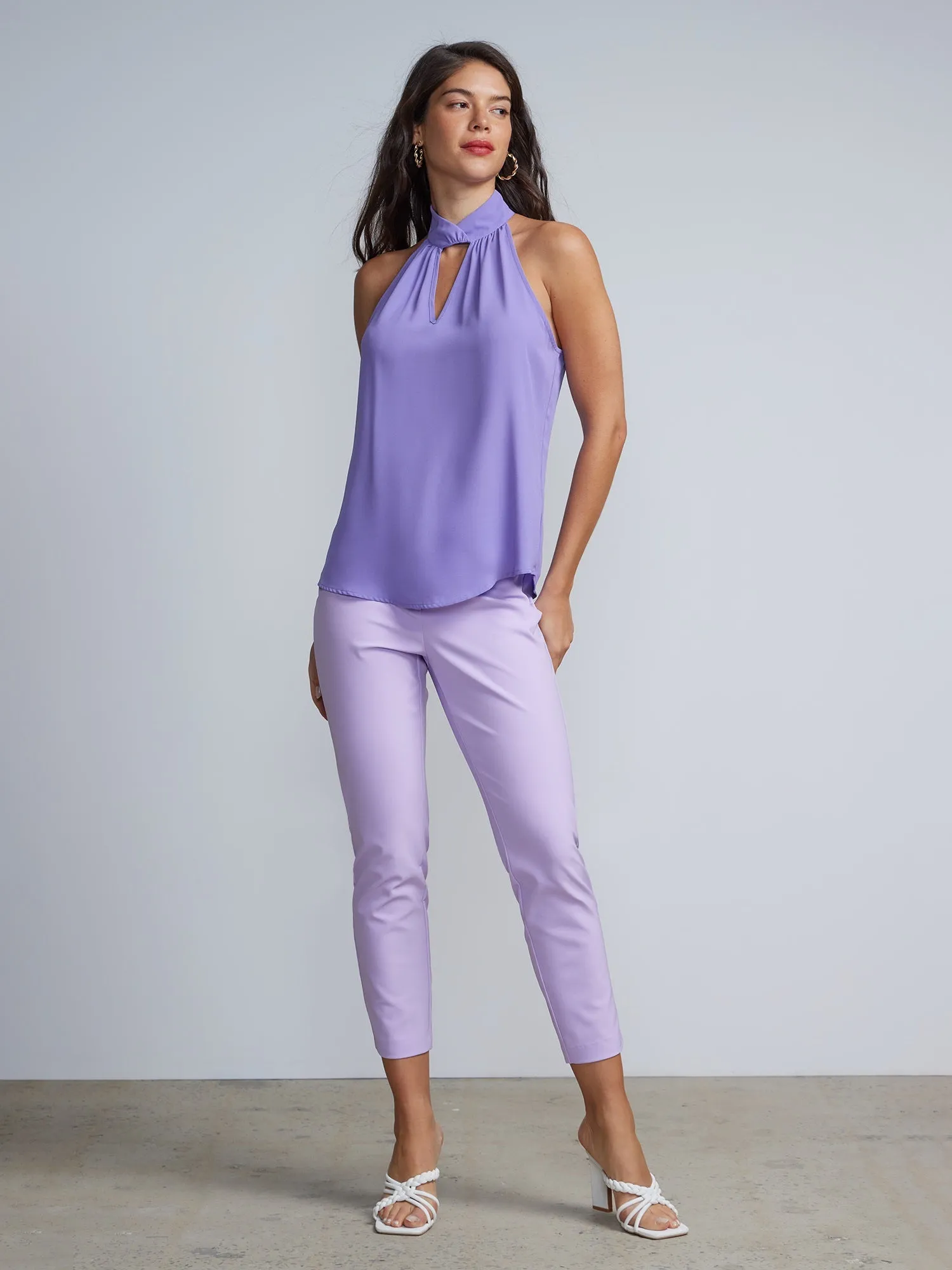 Petite High Rise Tapered Ankle Pants