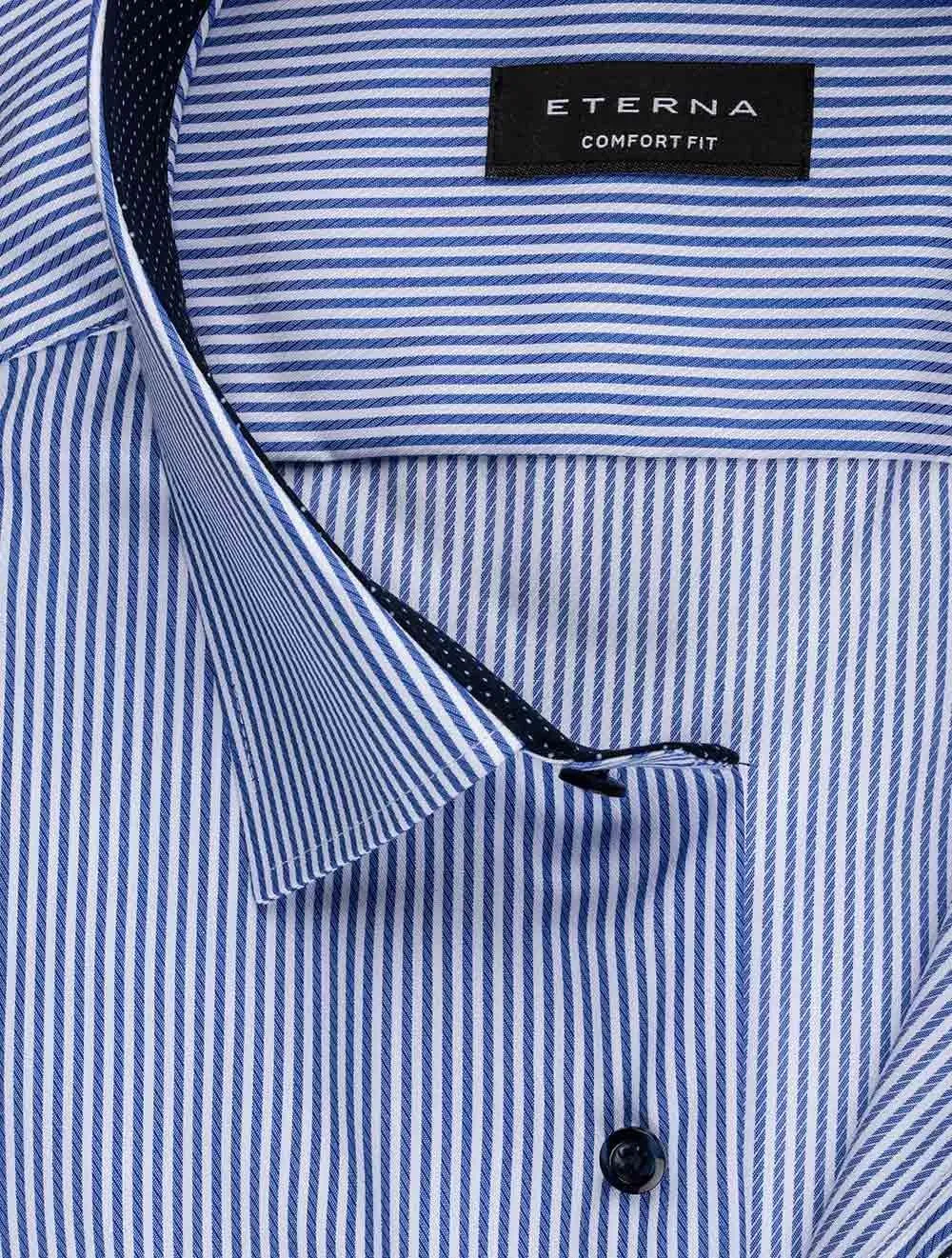 Pinstripe Comfort Fit Shirt Blue