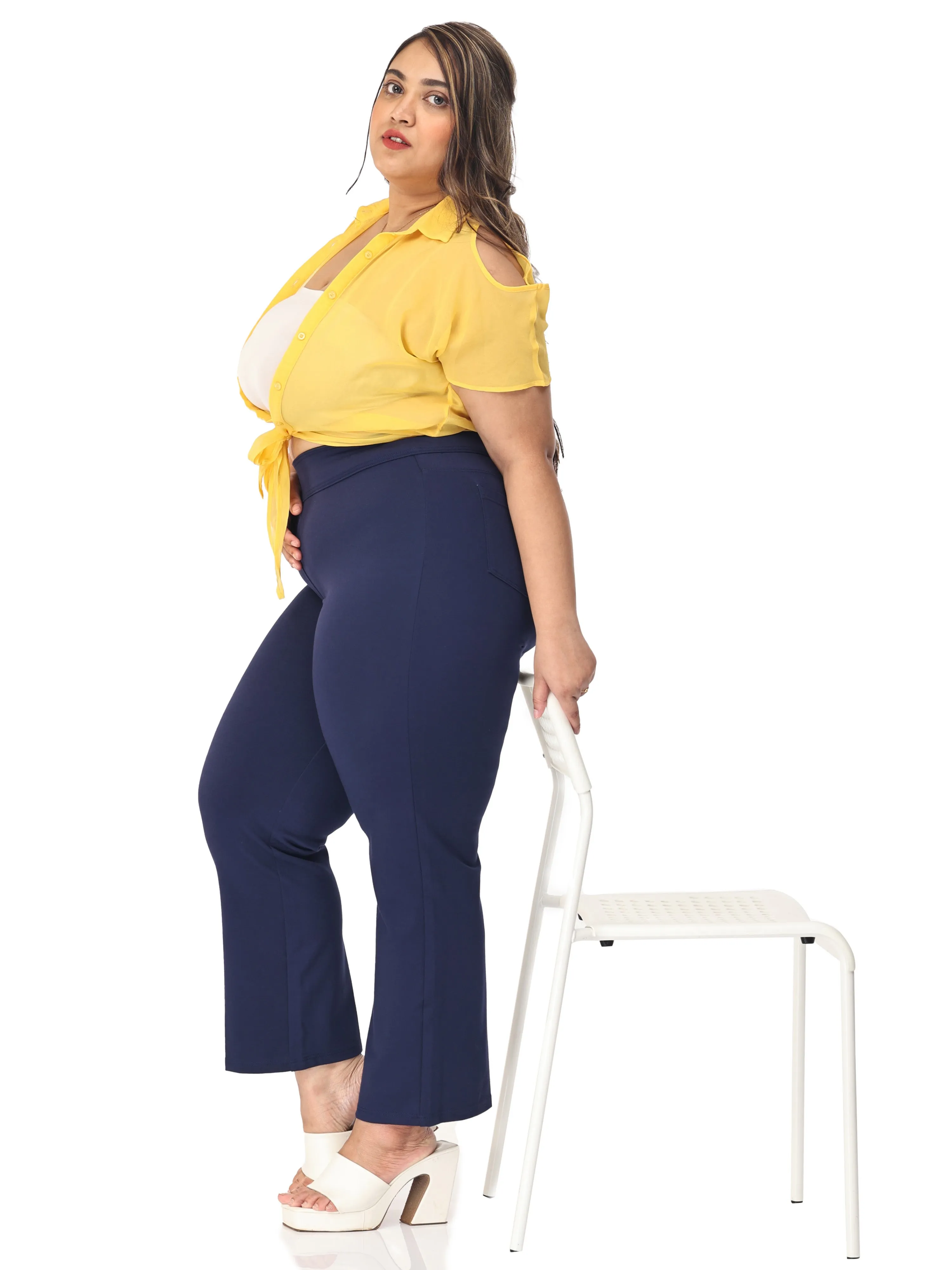 Plus size tummy tucker for women formal trouser