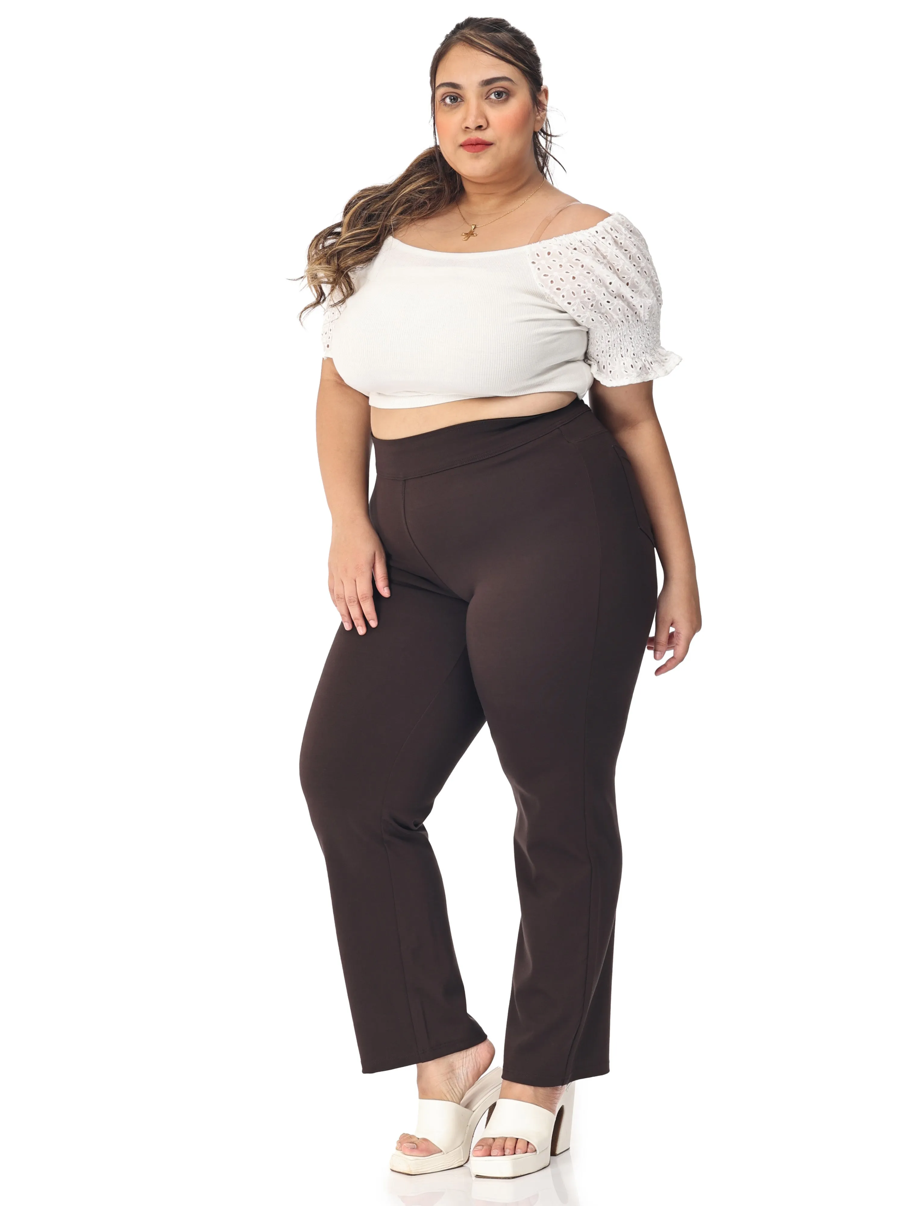 Plus size tummy tucker for women formal trouser