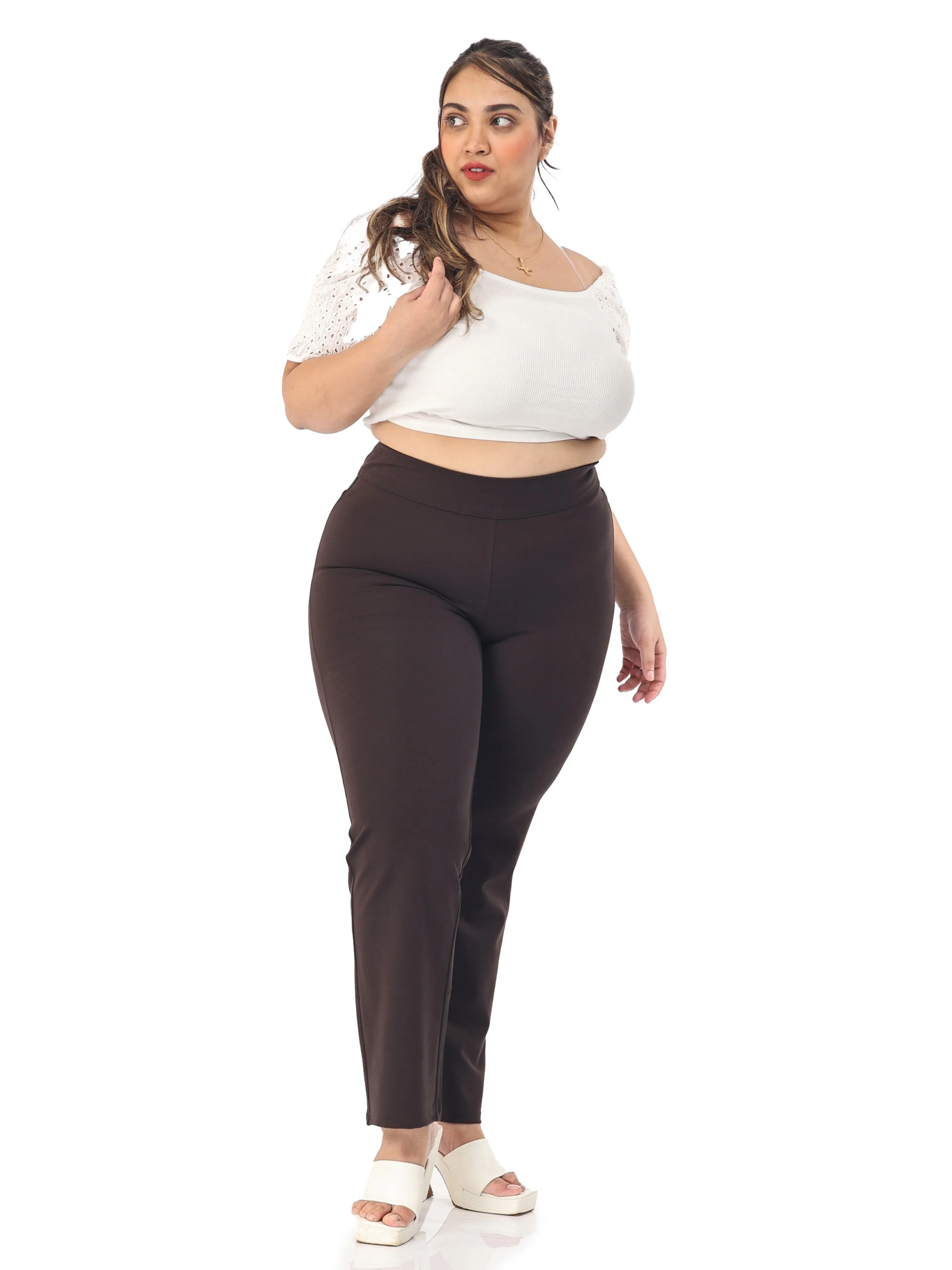 Plus size tummy tucker for women formal trouser