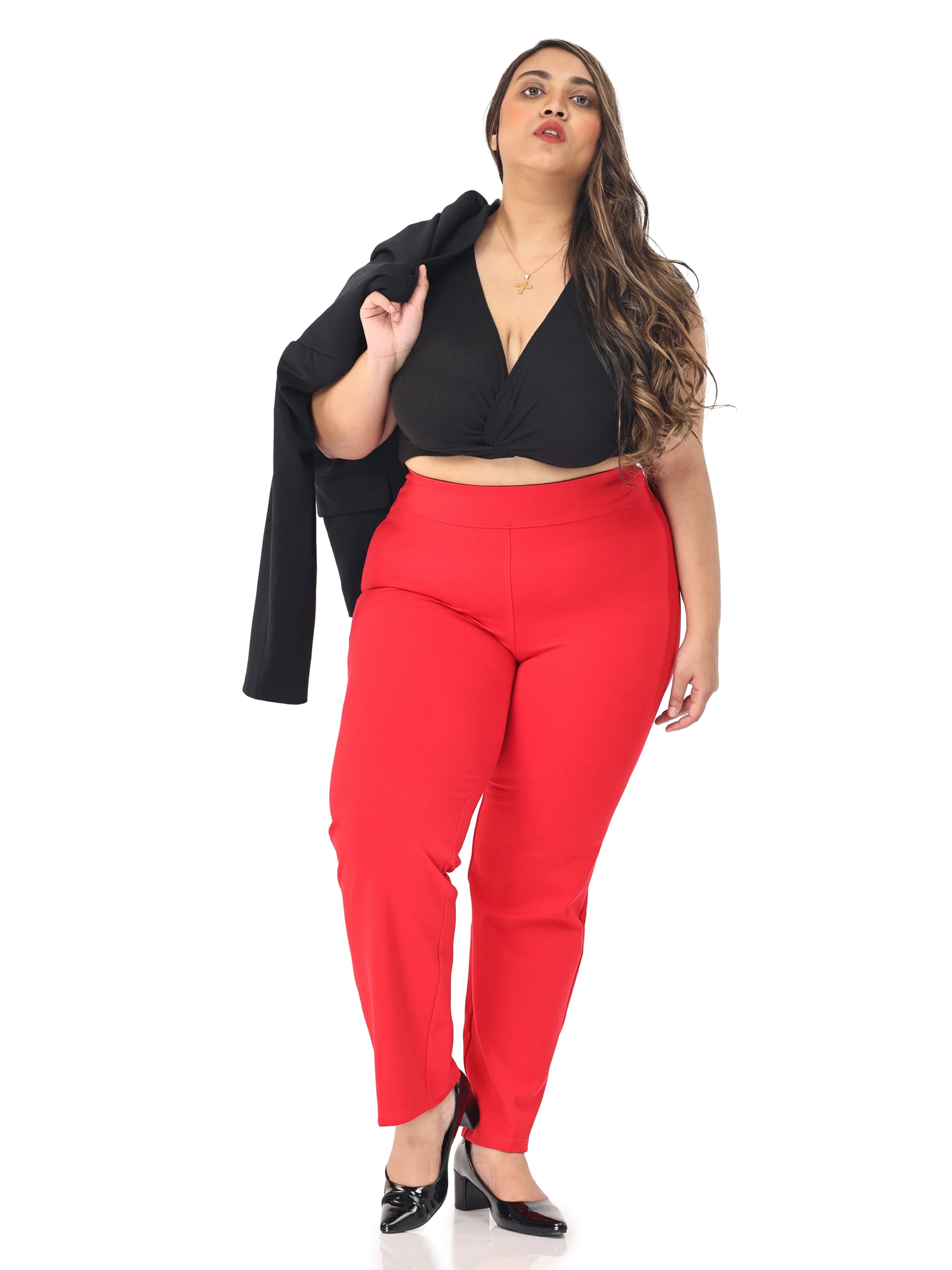 Plus size tummy tucker for women formal trouser