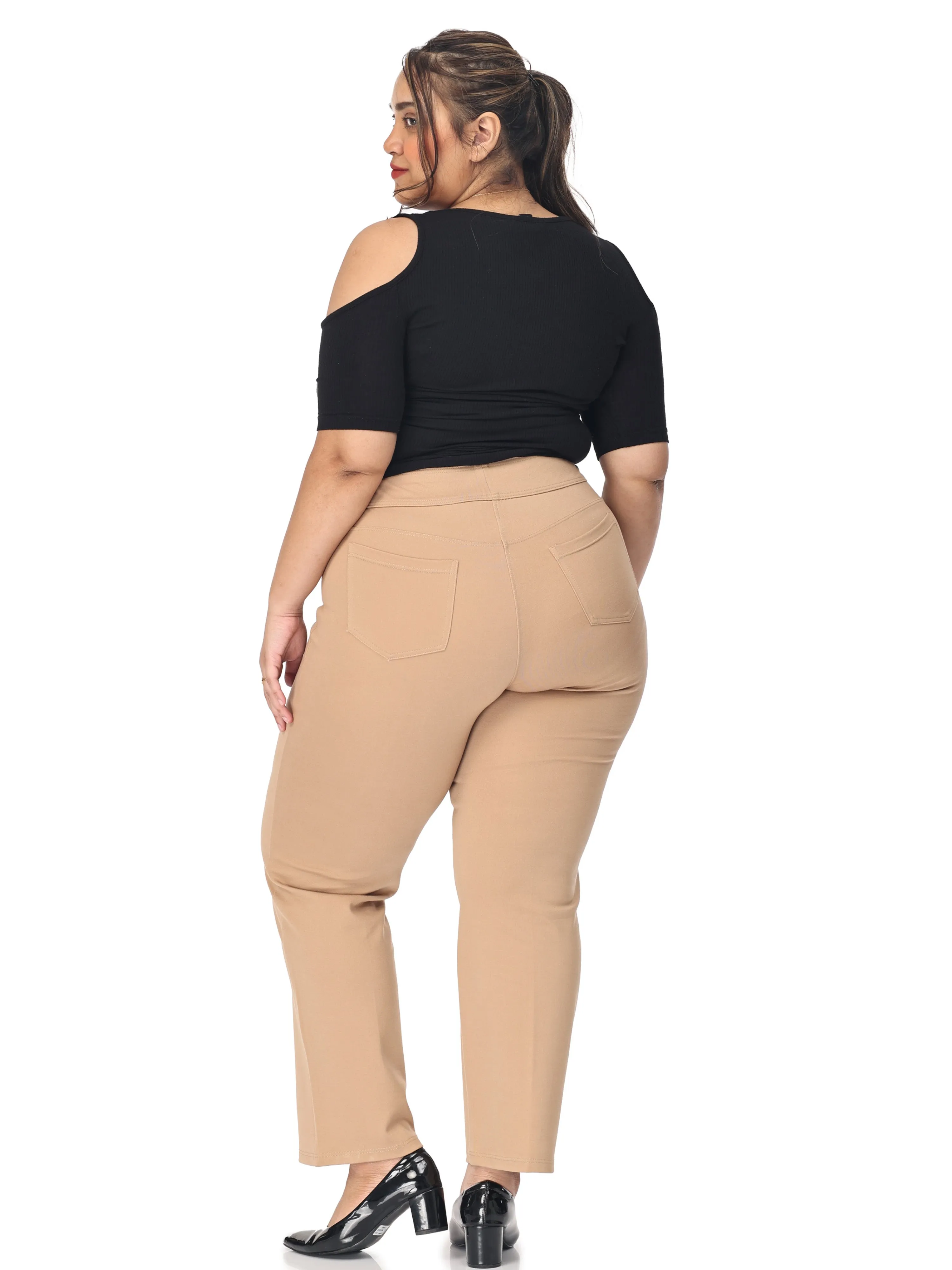 Plus size tummy tucker for women formal trouser