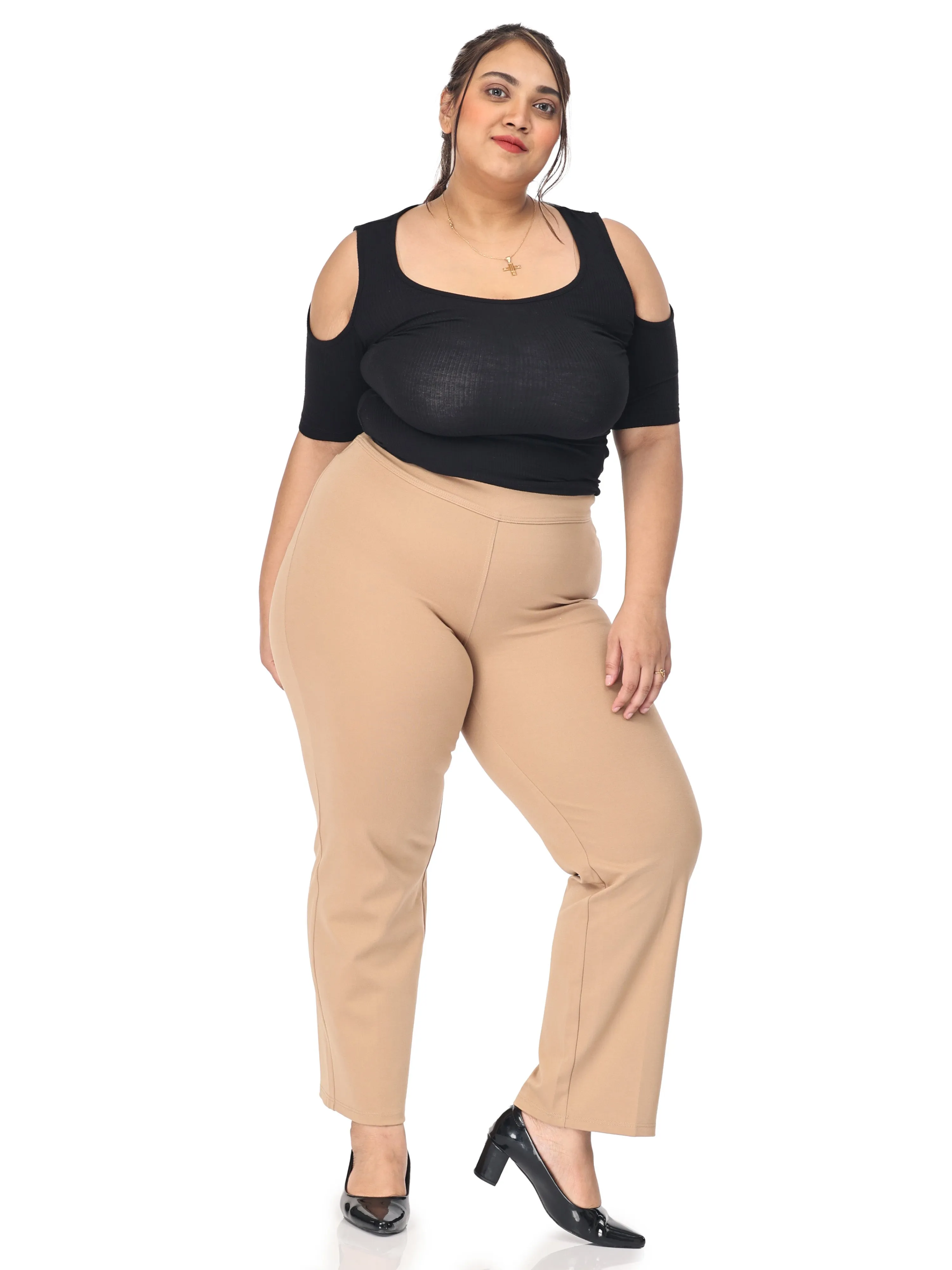 Plus size tummy tucker for women formal trouser