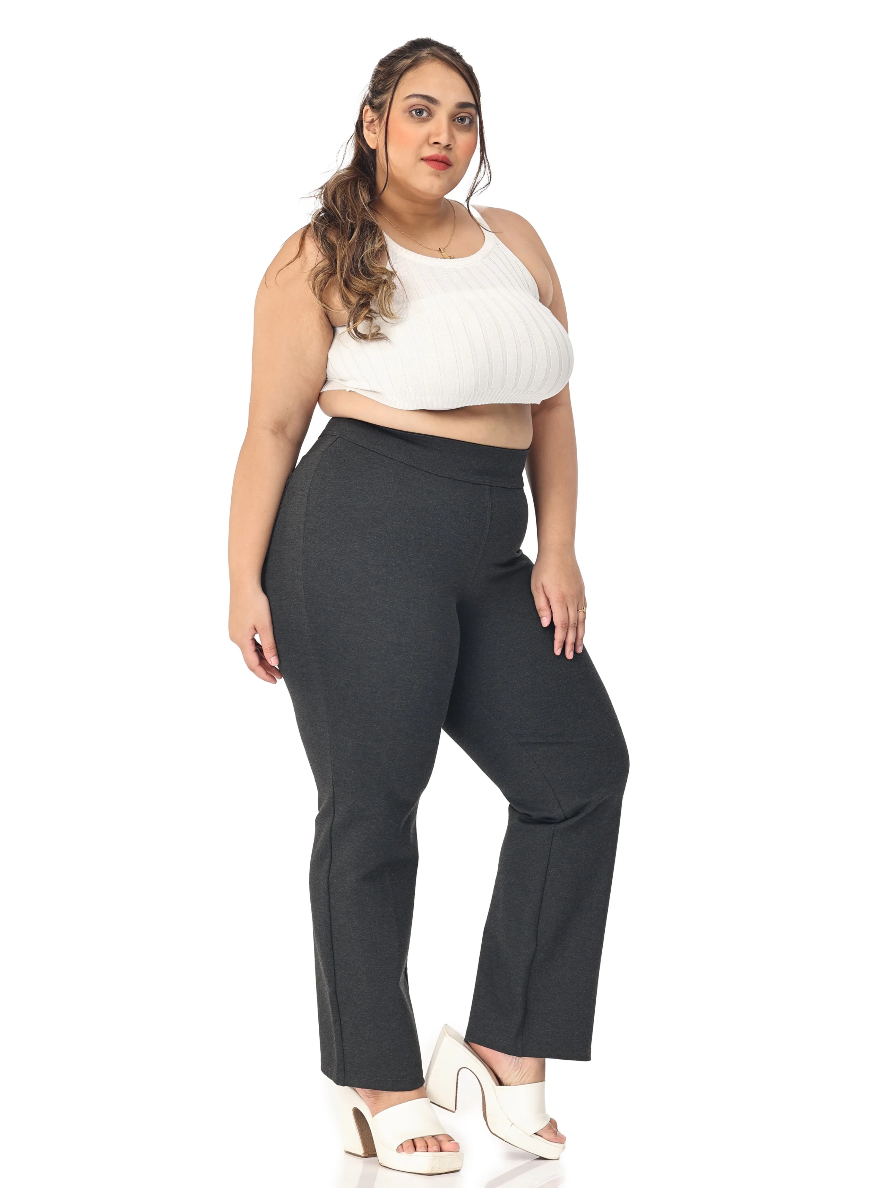 Plus size tummy tucker for women formal trouser