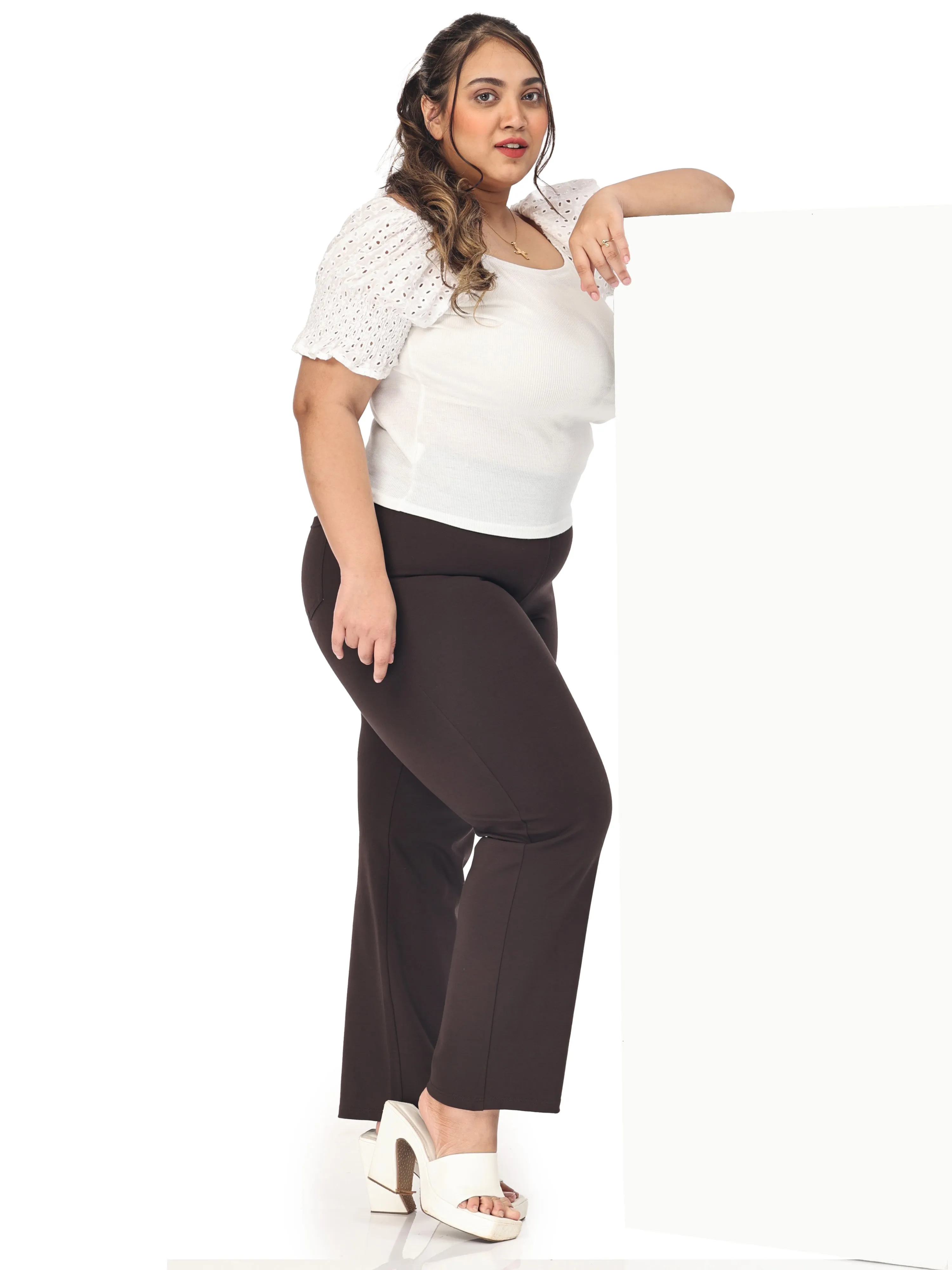 Plus size tummy tucker for women formal trouser