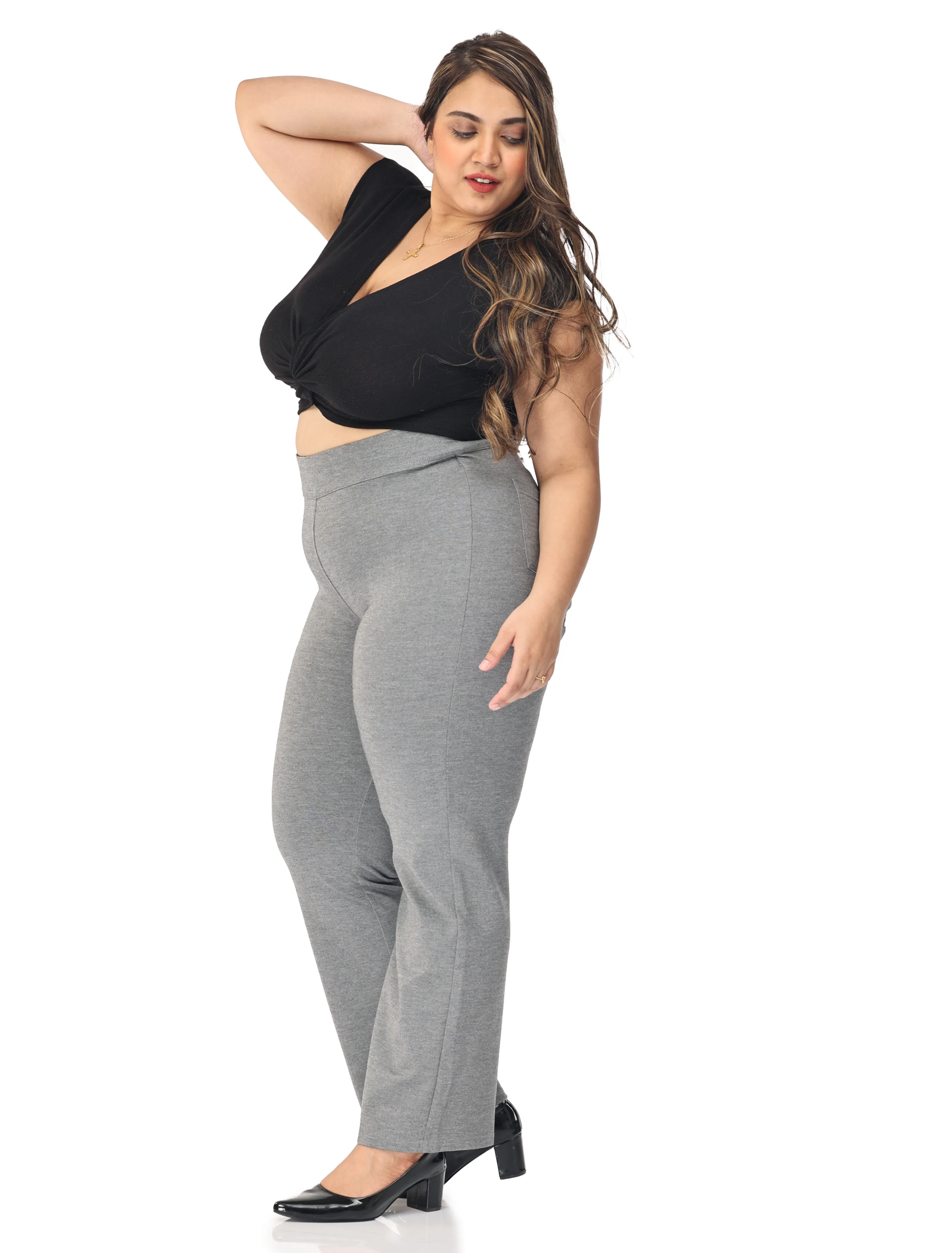 Plus size tummy tucker for women formal trouser