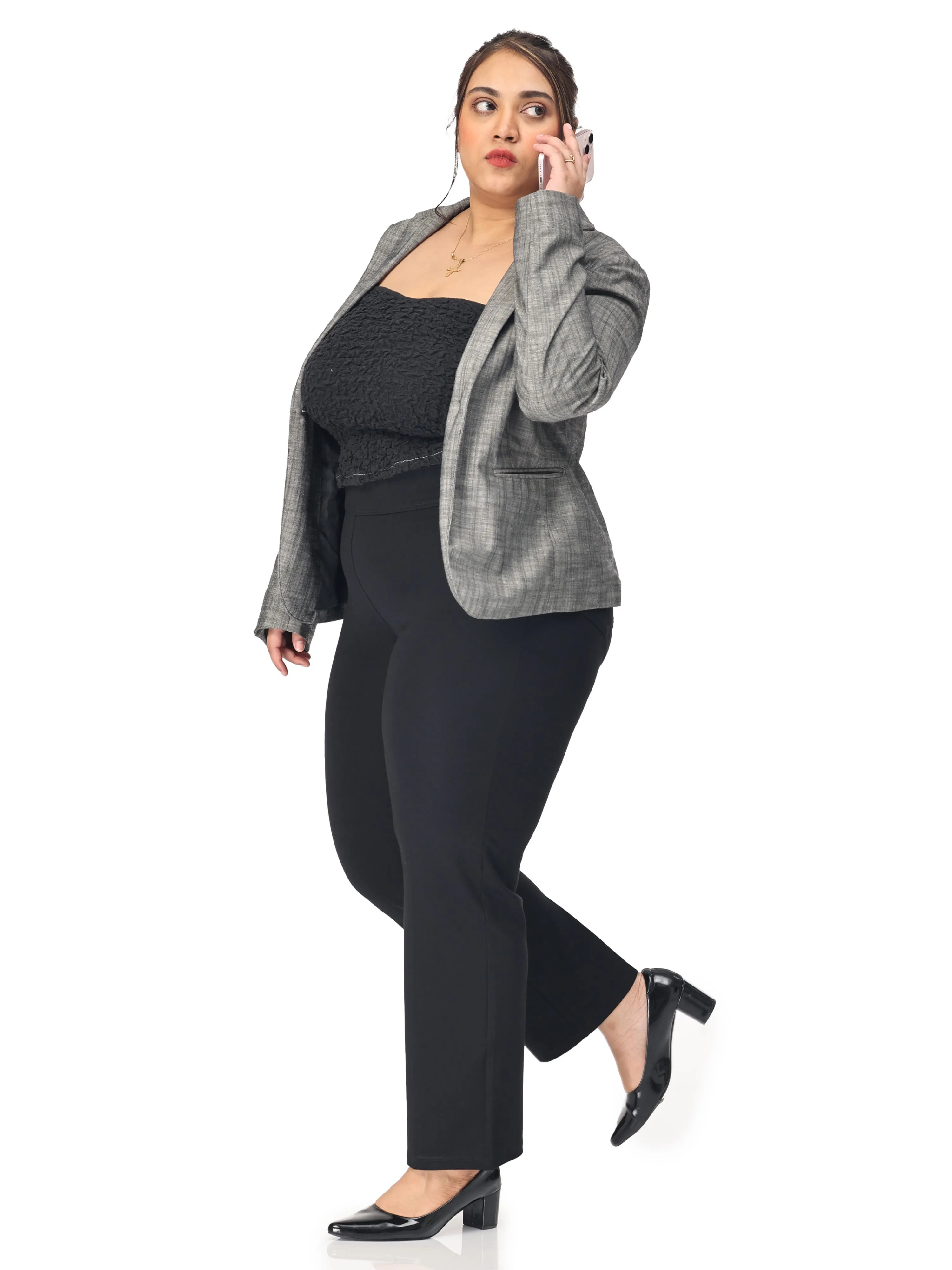 Plus size tummy tucker for women formal trouser