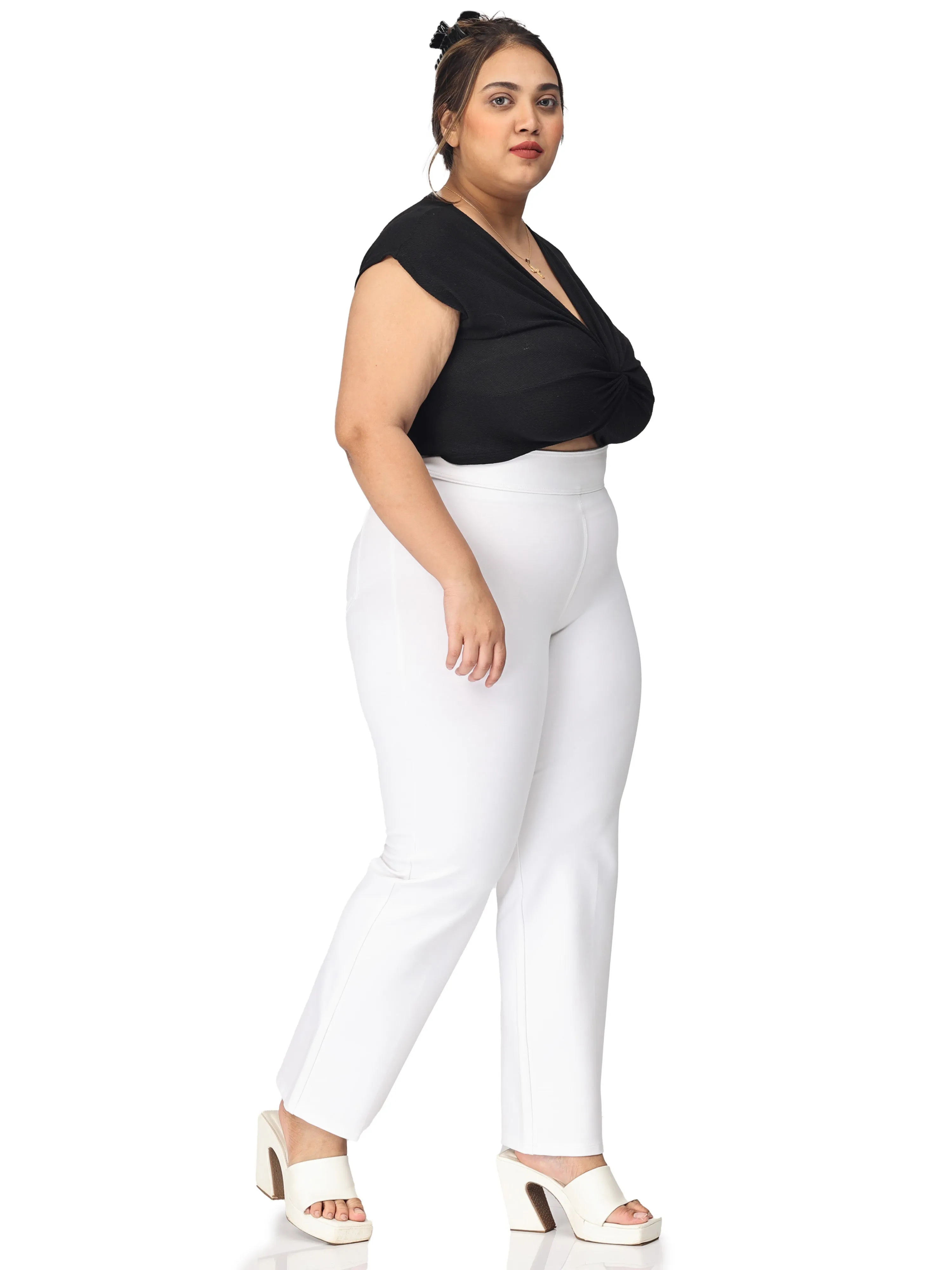 Plus size tummy tucker for women formal trouser