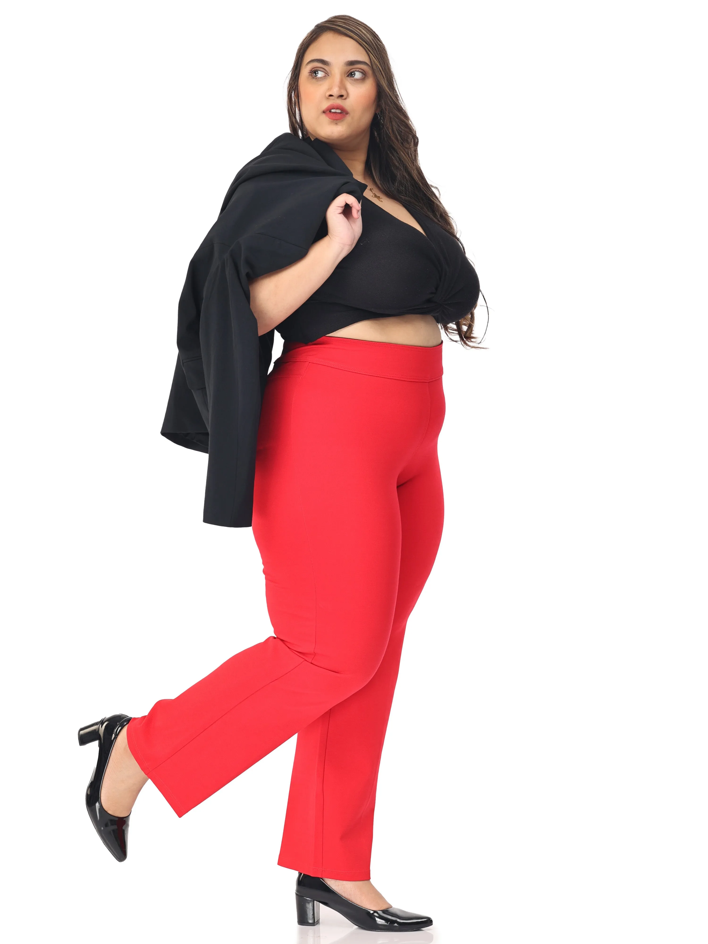 Plus size tummy tucker for women formal trouser