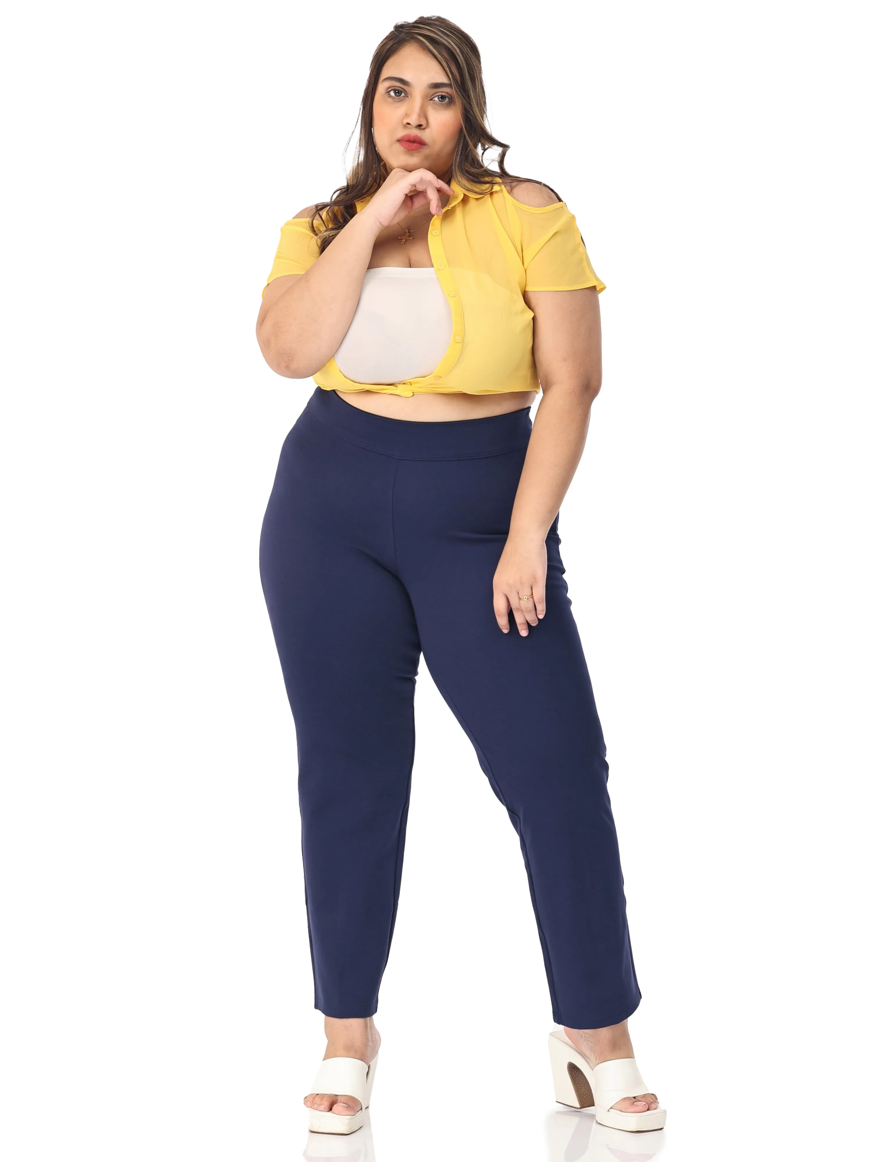 Plus size tummy tucker for women formal trouser