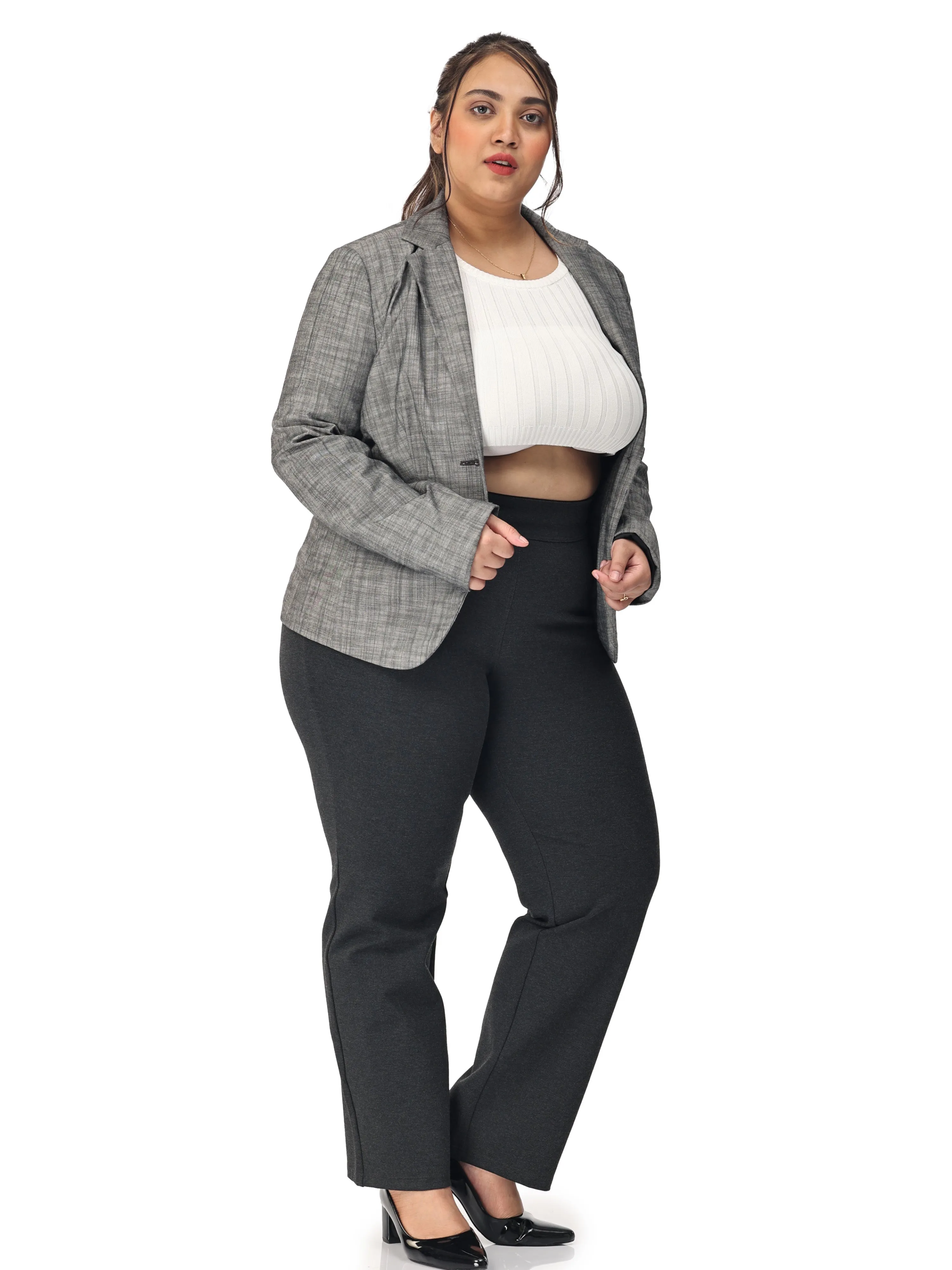 Plus size tummy tucker for women formal trouser