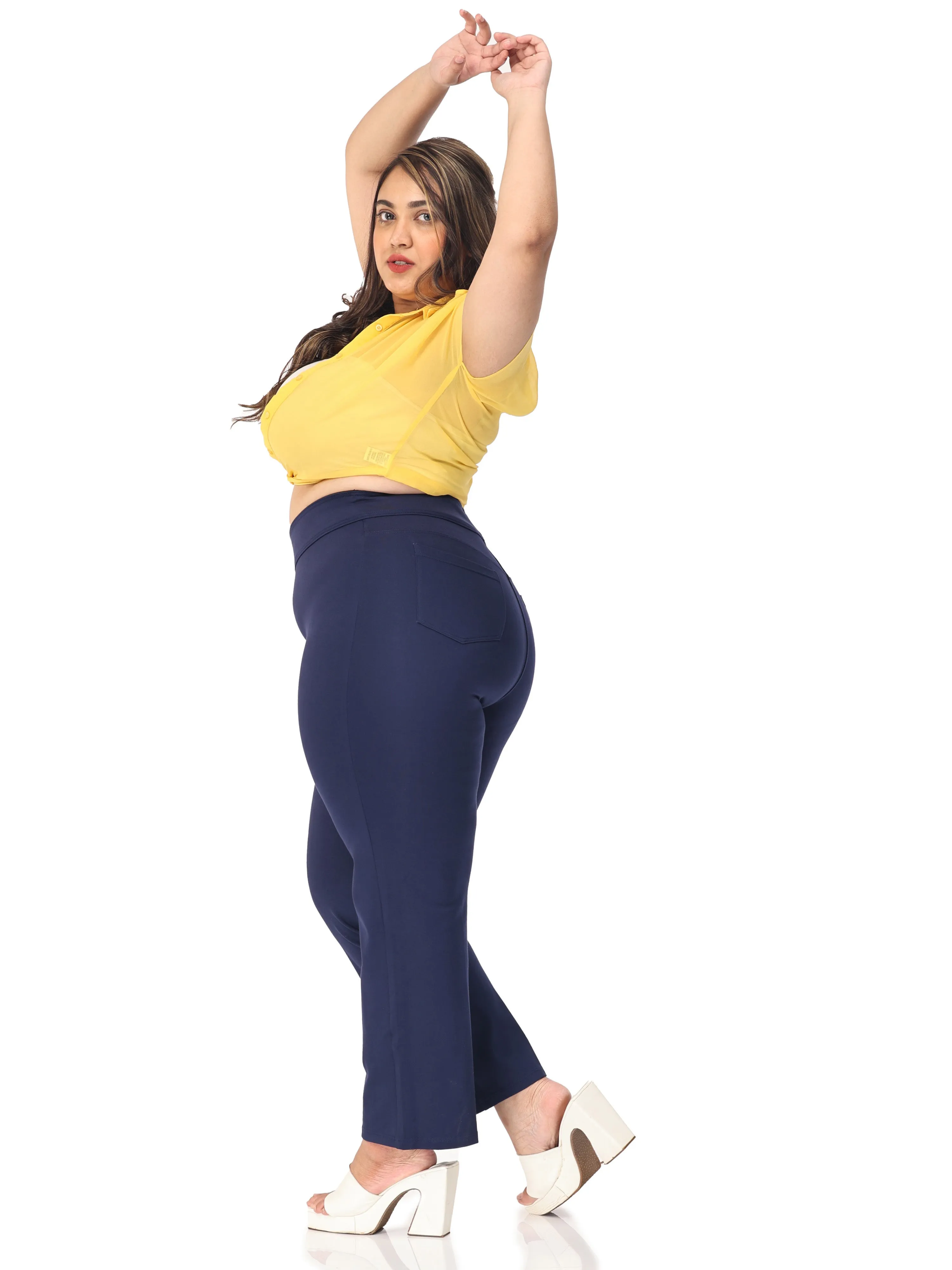 Plus size tummy tucker for women formal trouser