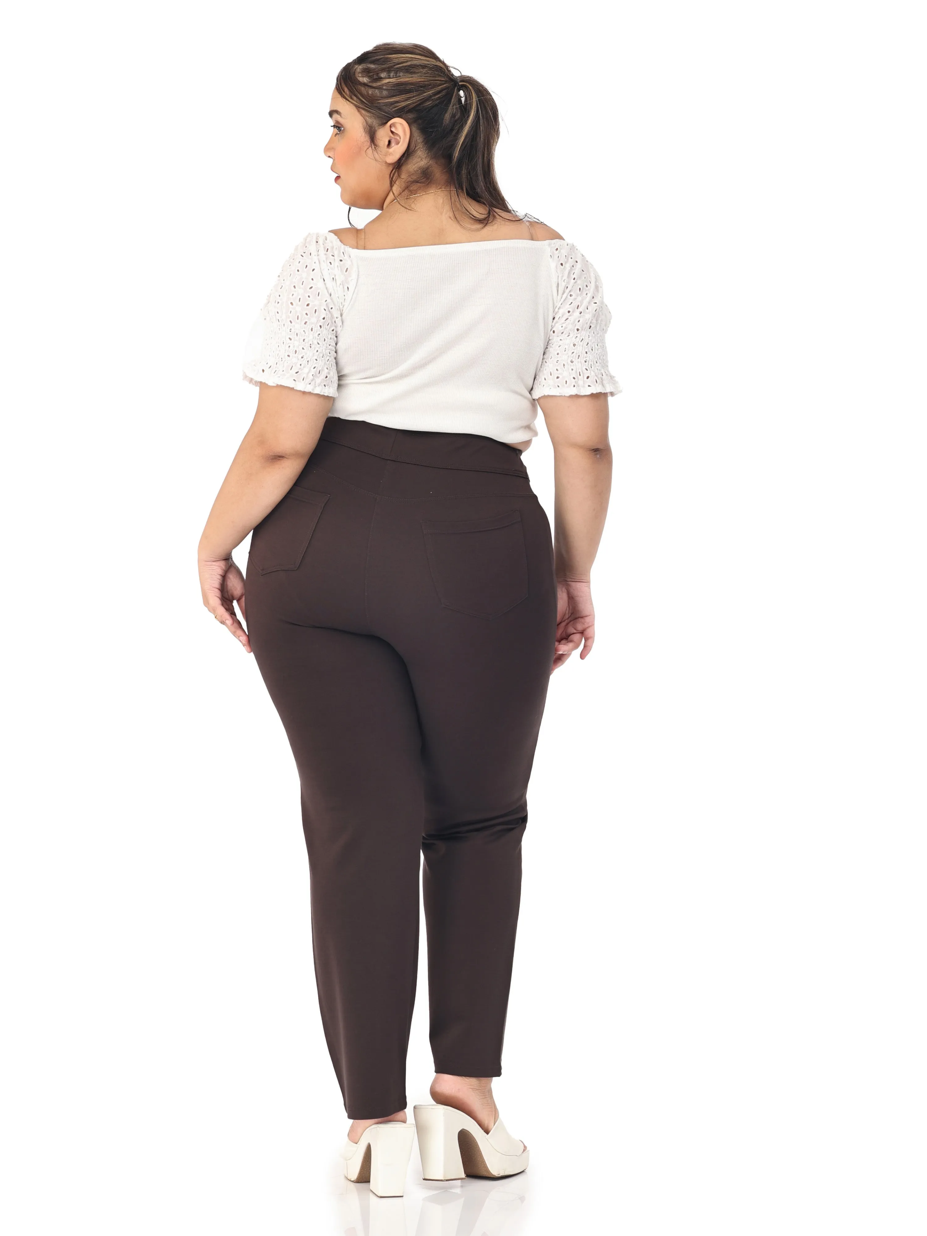 Plus size tummy tucker for women formal trouser