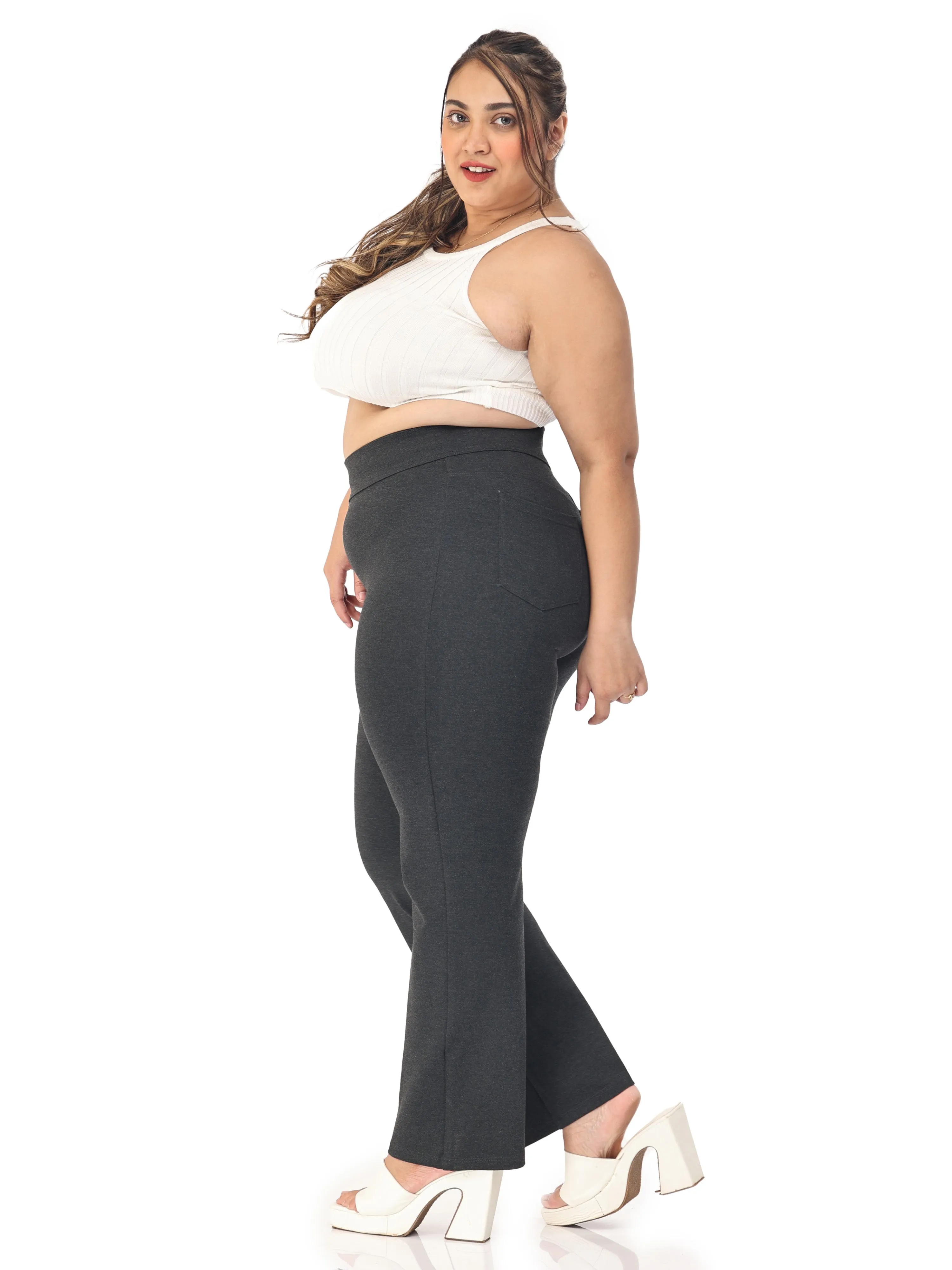 Plus size tummy tucker for women formal trouser