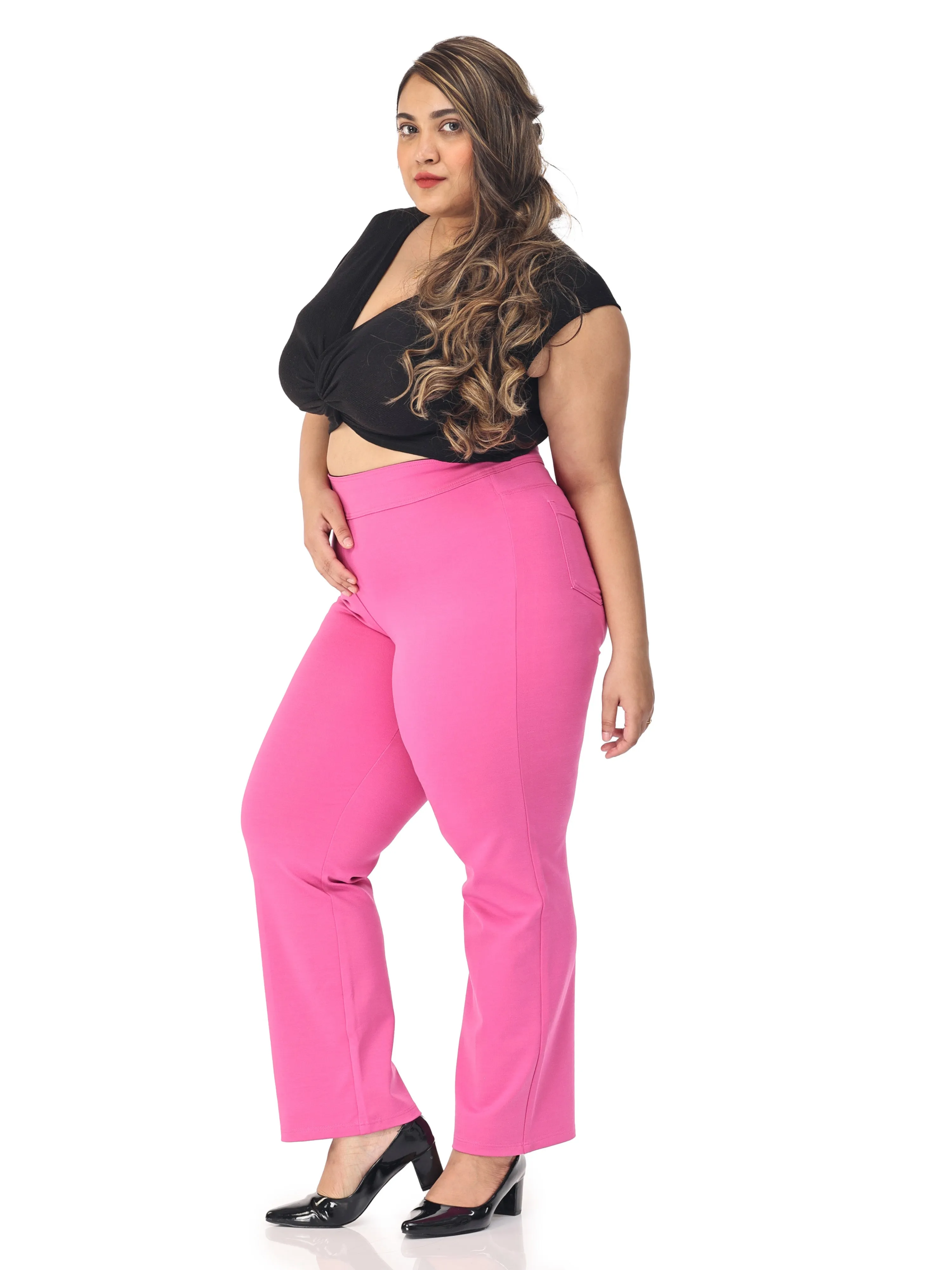 Plus size tummy tucker for women formal trouser