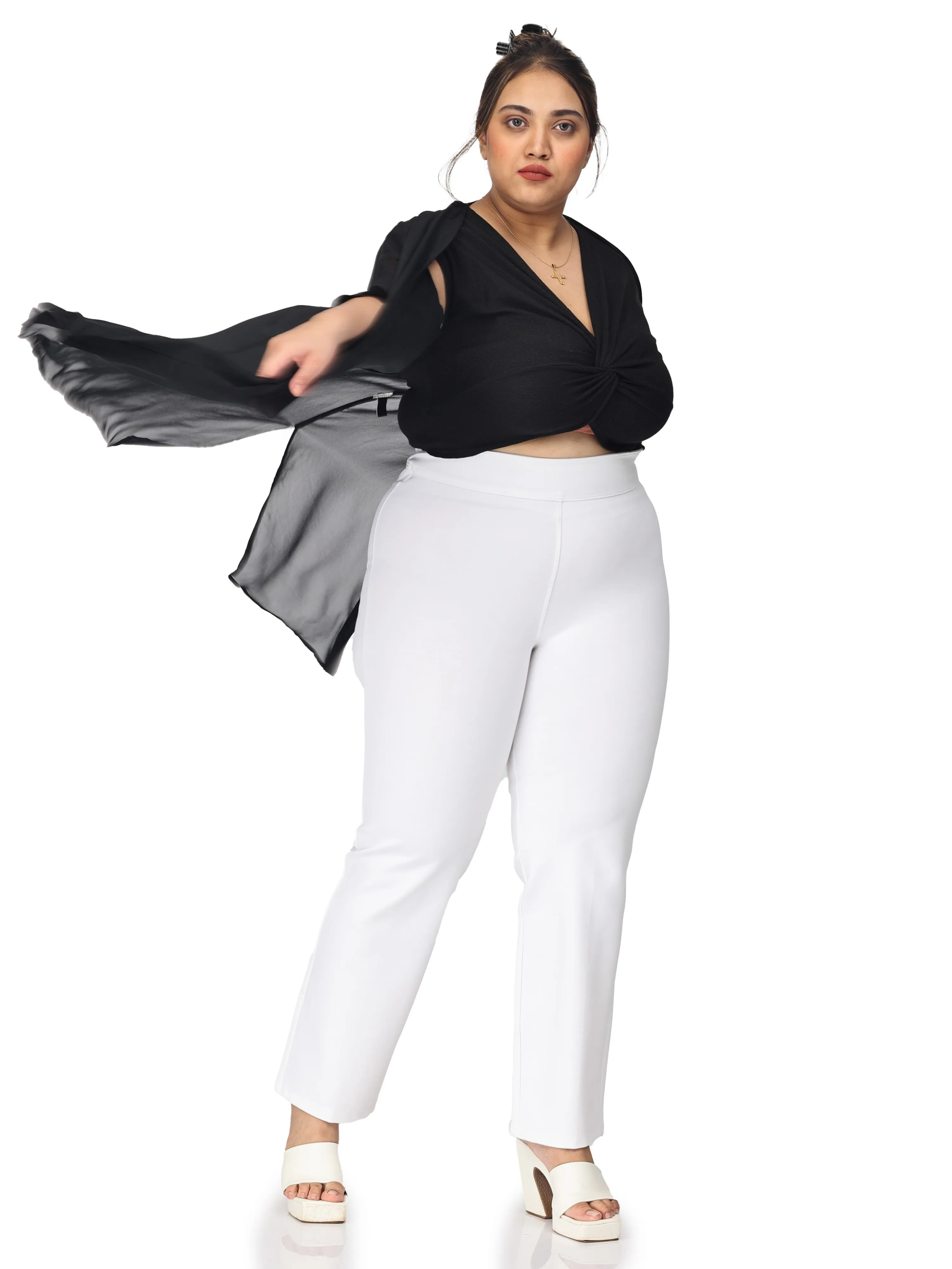 Plus size tummy tucker for women formal trouser