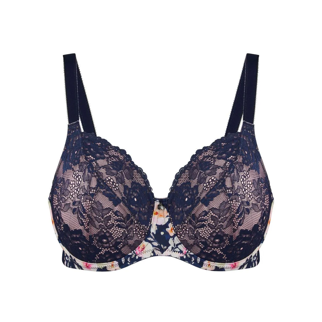 Print Full Cup Bra - Navy Fleur