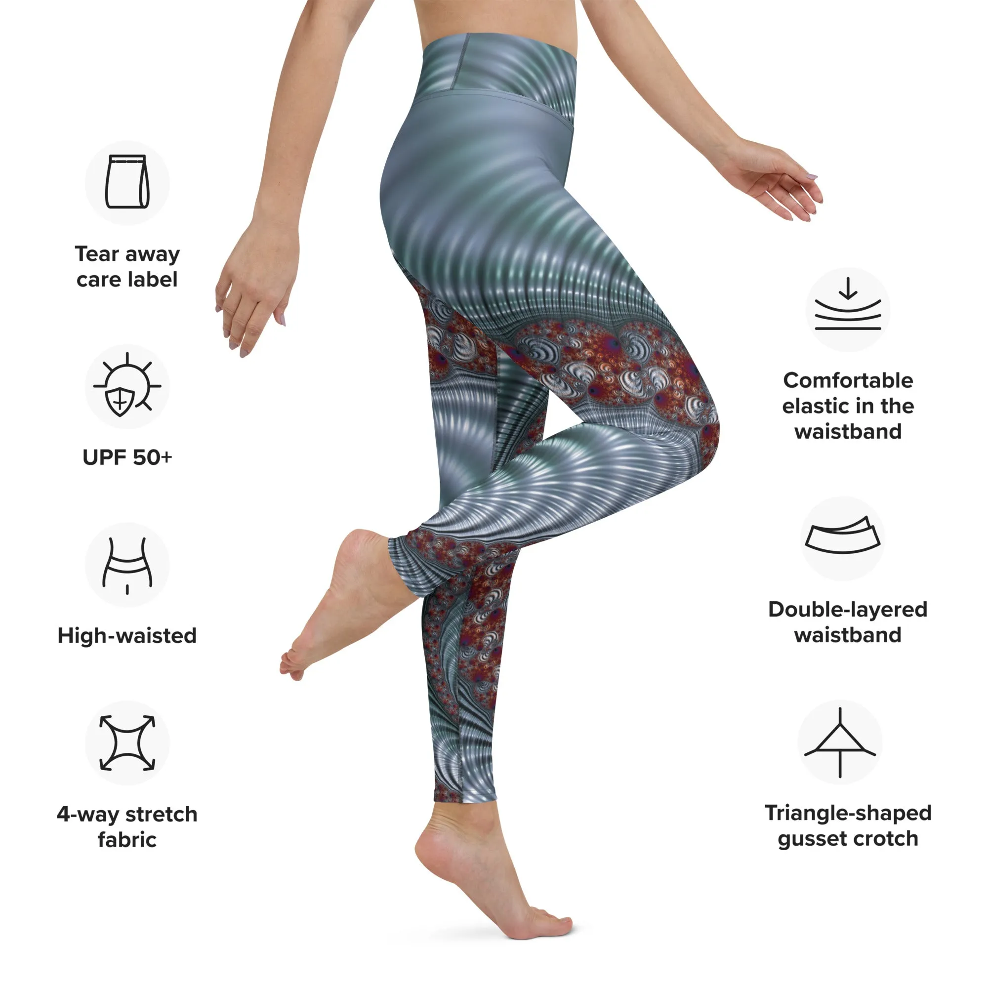 "Fractal Seashell" Collection - Designer Yoga Leggings