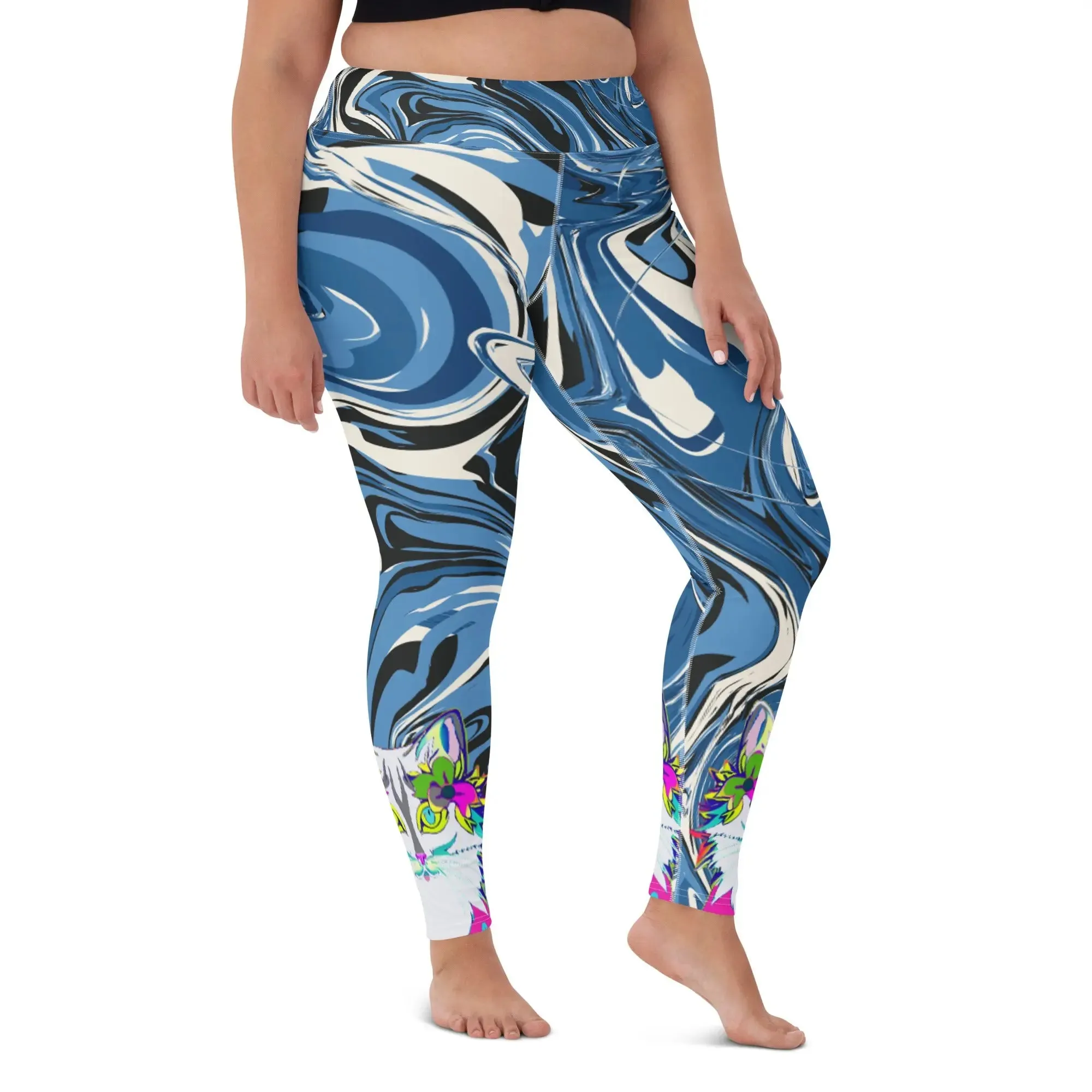 "Sonya My Beautiful Cat" Collection - Long Yoga Leggings for Cat Lovers