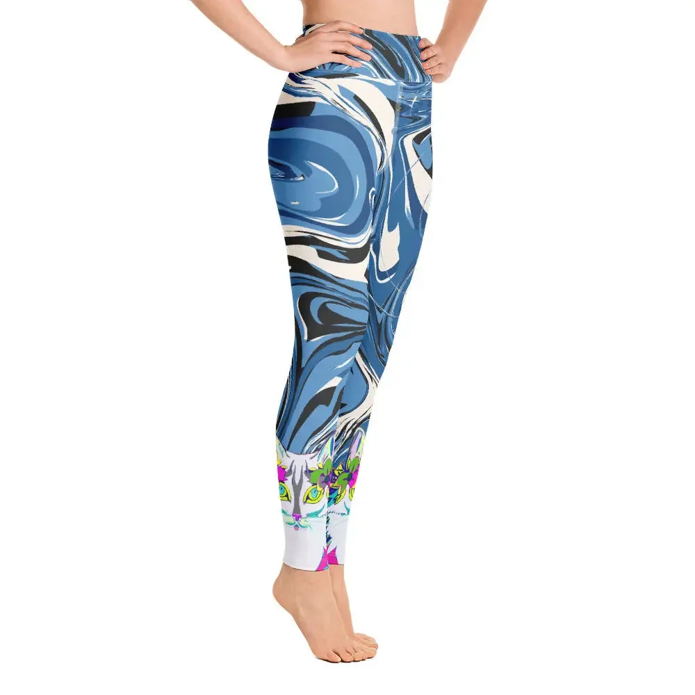 "Sonya My Beautiful Cat" Collection - Long Yoga Leggings for Cat Lovers