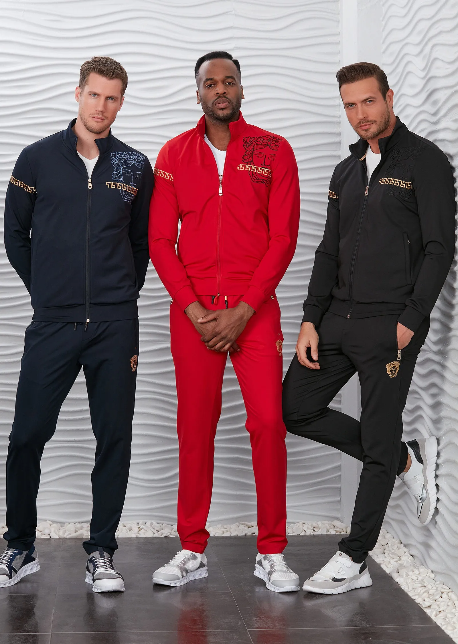 Red Gold Embroidery 2-pieces Tracksuit