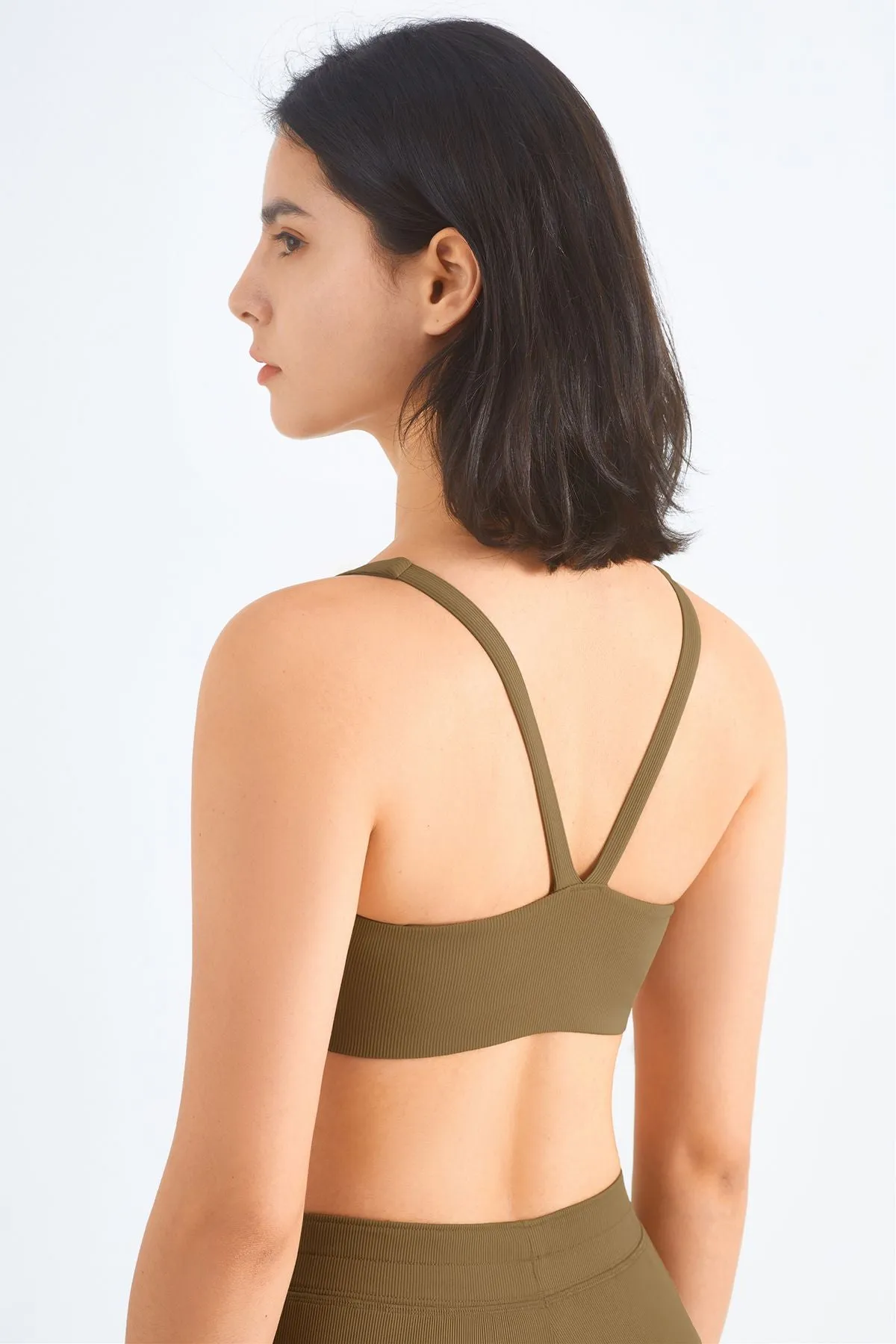 Ribbed Racerback Sports Bra UPF50 