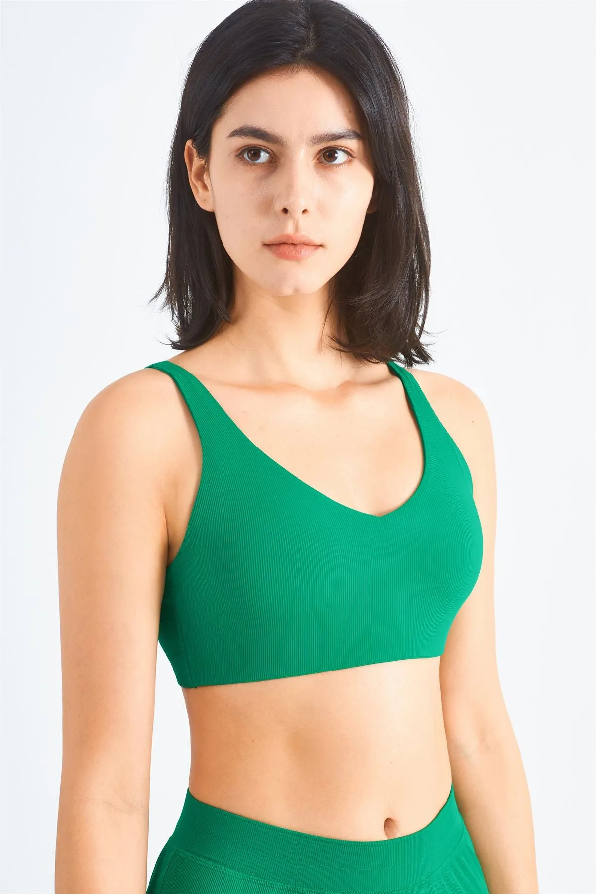 Ribbed Racerback Sports Bra UPF50 