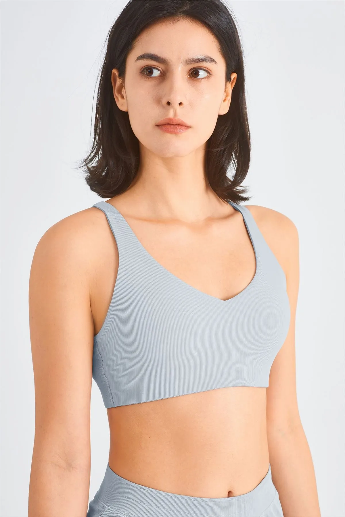 Ribbed Racerback Sports Bra UPF50 