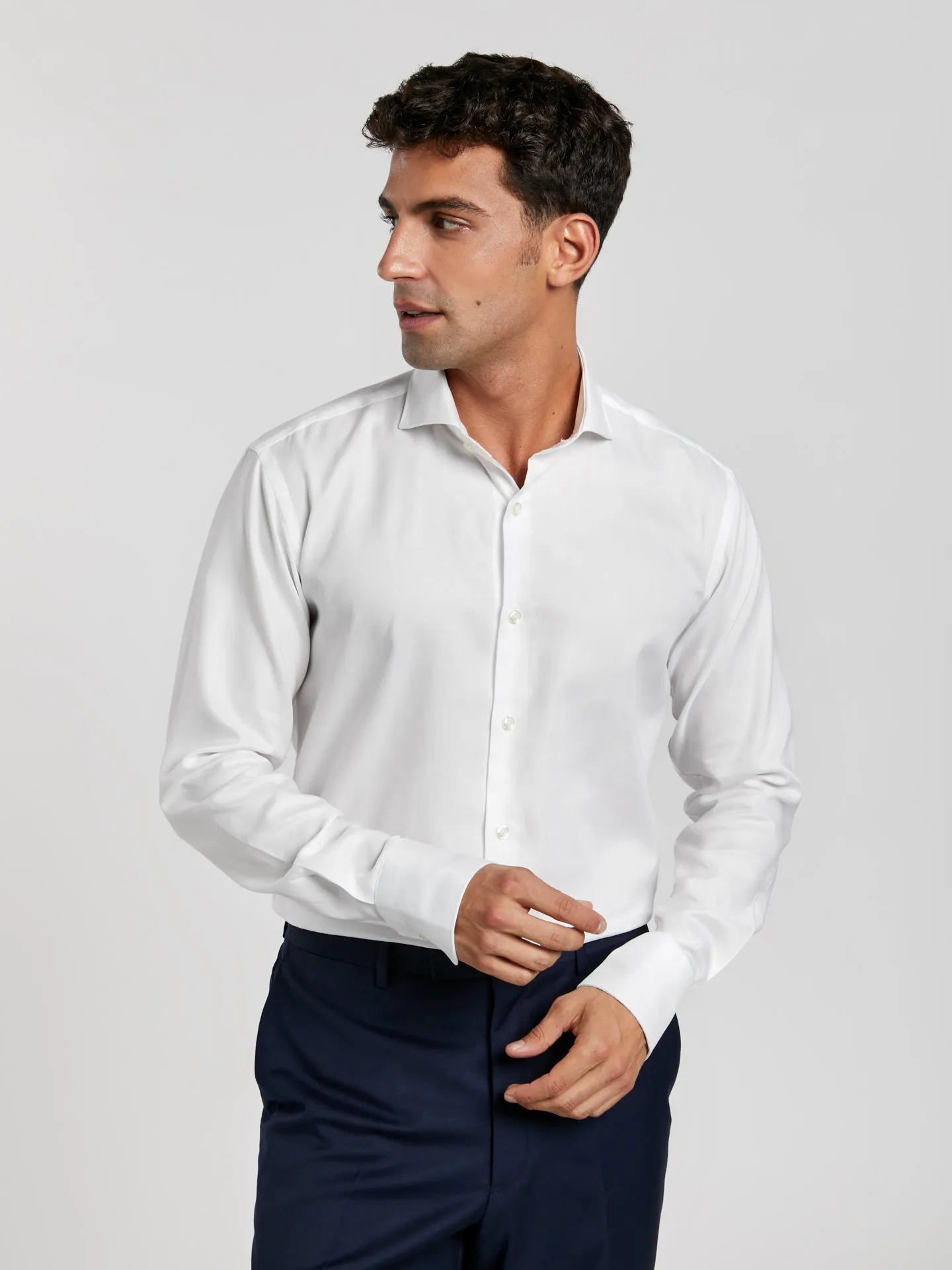 Slim fit business plain oxford formal shirt