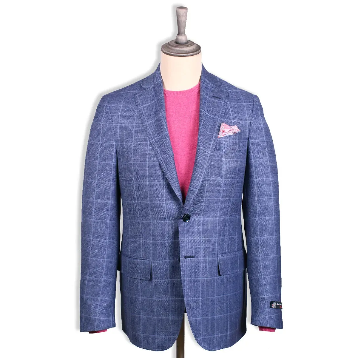 Steel Blue Overcheck Wool Jacket