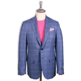 Steel Blue Overcheck Wool Jacket