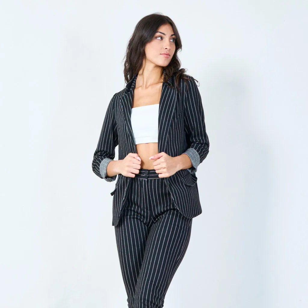 Striped tailored blazer wholesale