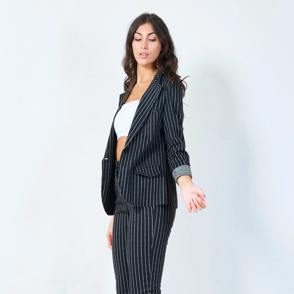 Striped tailored blazer wholesale