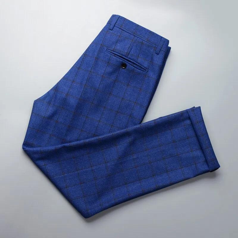 Stylish Plaid Suit Pants