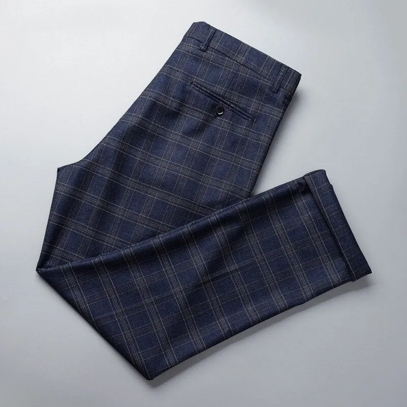 Stylish Plaid Suit Pants