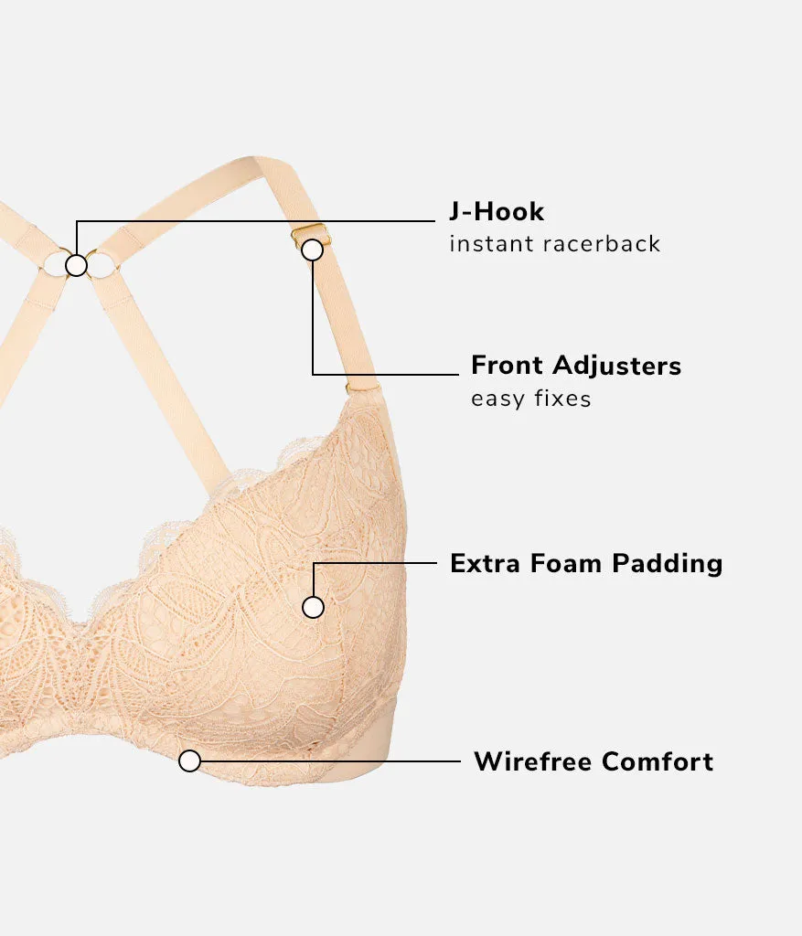 The Lace No-Wire Push-Up: Toasted Almond