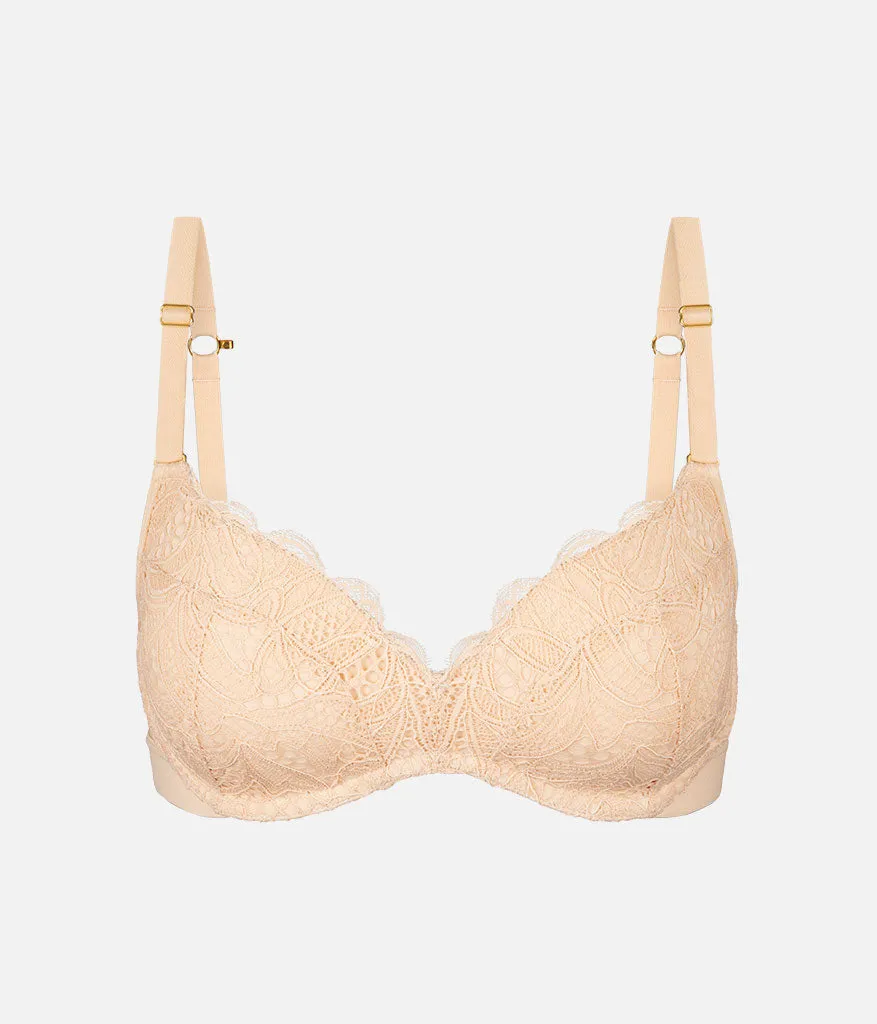 The Lace No-Wire Push-Up: Toasted Almond