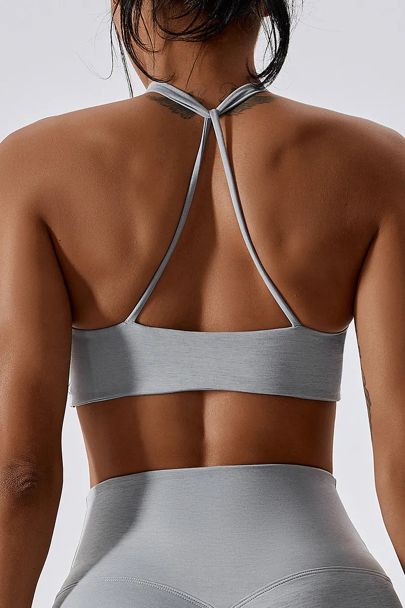 Twisted Front Strappy Sports Bra