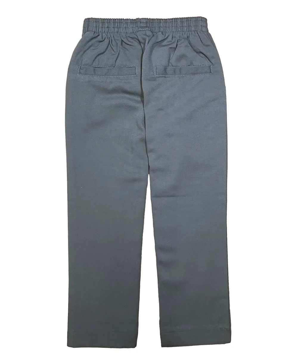 unik Boy's Grey Uniform All Elastic Waist Pull-on Pants 4-12