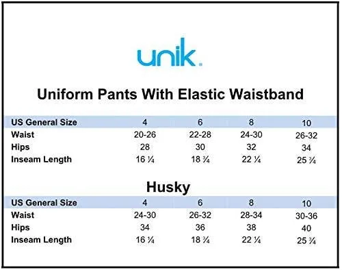 unik Boy's Grey Uniform All Elastic Waist Pull-on Pants 4-12