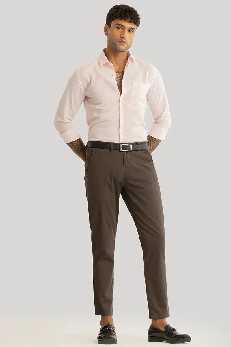 Urban Stride Brown Plain Slim Fit Chinos