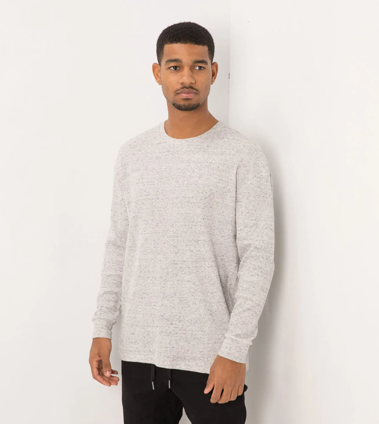 Waffle Rugger LS Tee Storm Marle - Sale