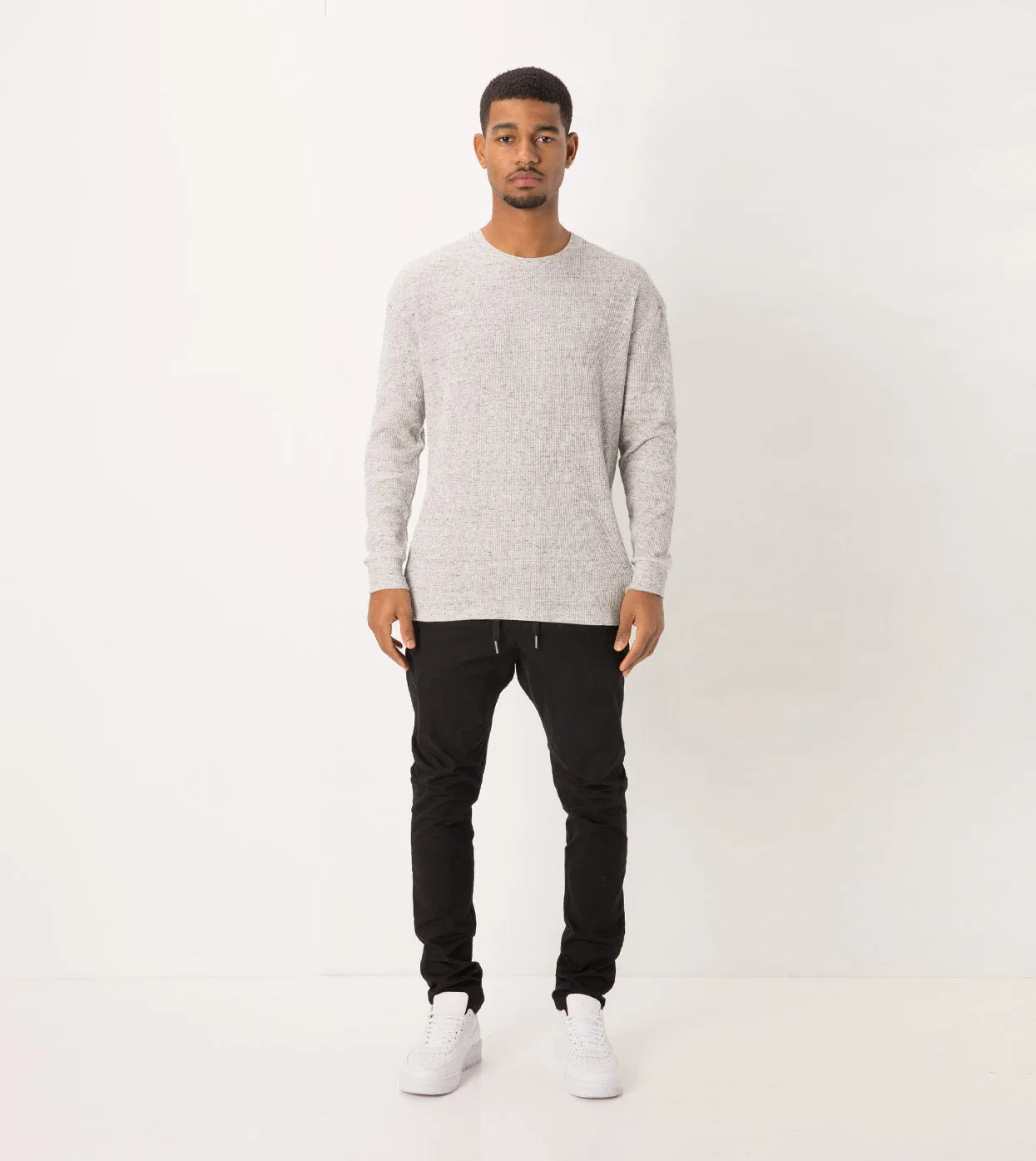 Waffle Rugger LS Tee Storm Marle - Sale