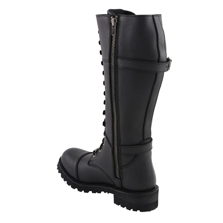 Women’s 16” Lace Front Cap Toe Riding Boot W/ Side Zipper Entry