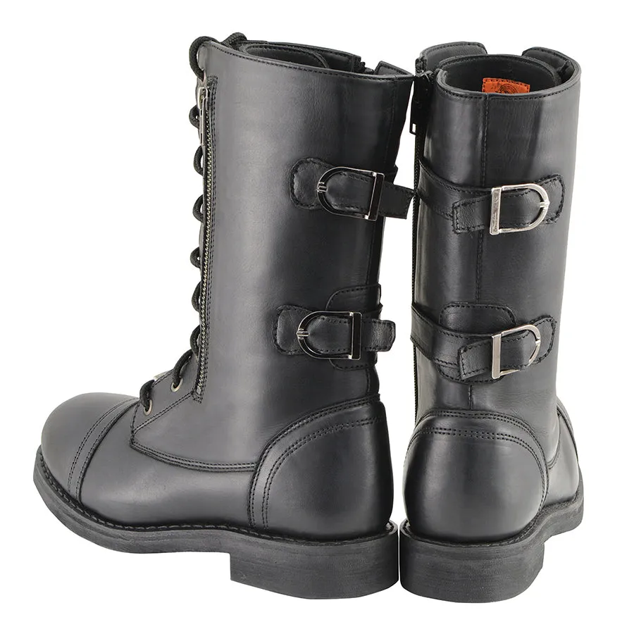 Women’s Tall Lace Front Boot w/ Buckles back & Knife Storage Pockets