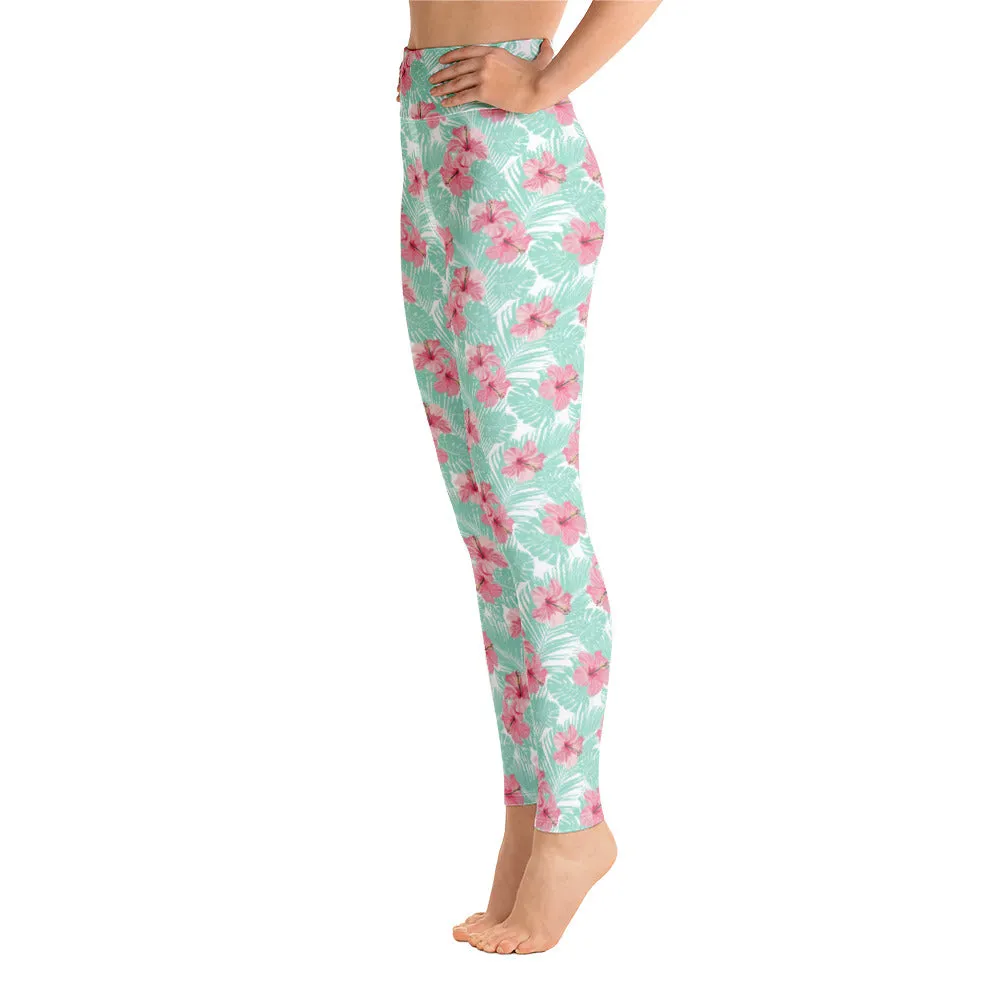 Women's Tropical Island Floral Yoga Leggings