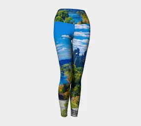 Women's Yoga Leggings - Bow River Peace Bridge McHugh Bluff Fall HDR