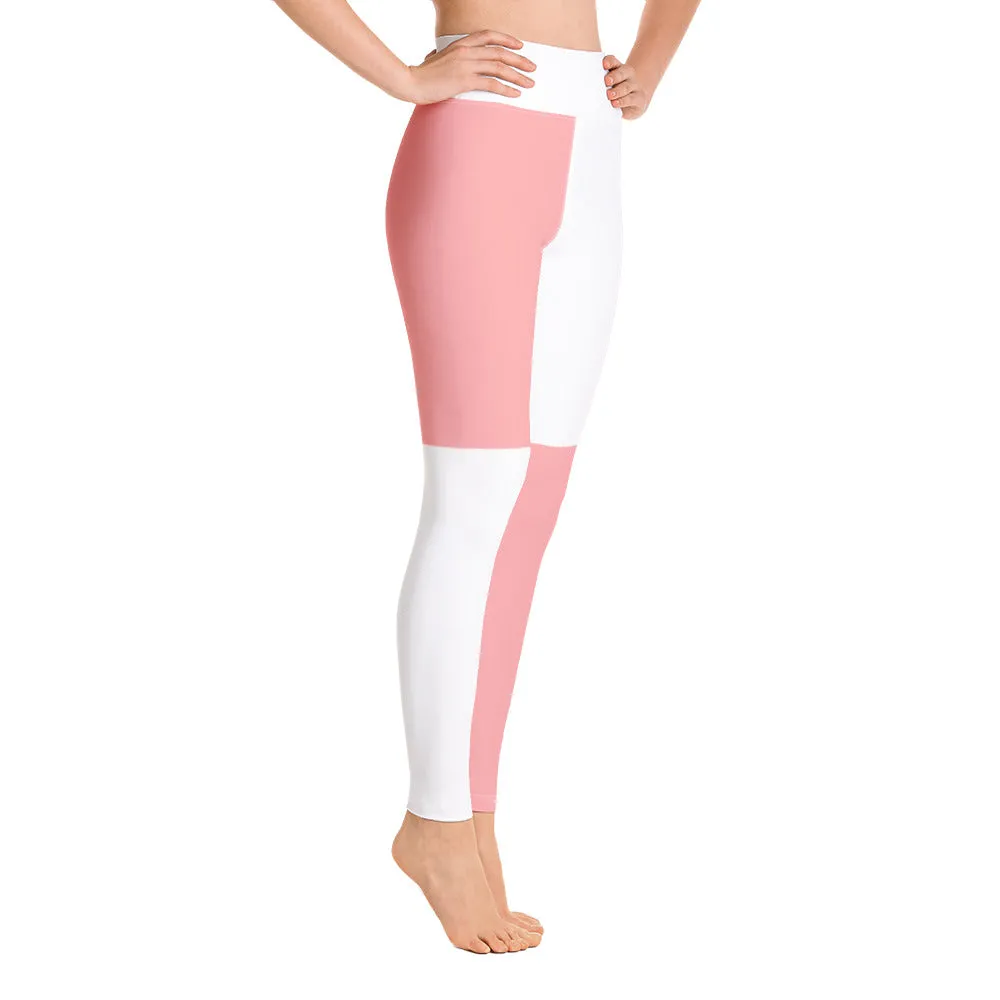 Yoga Leggings Pink/White