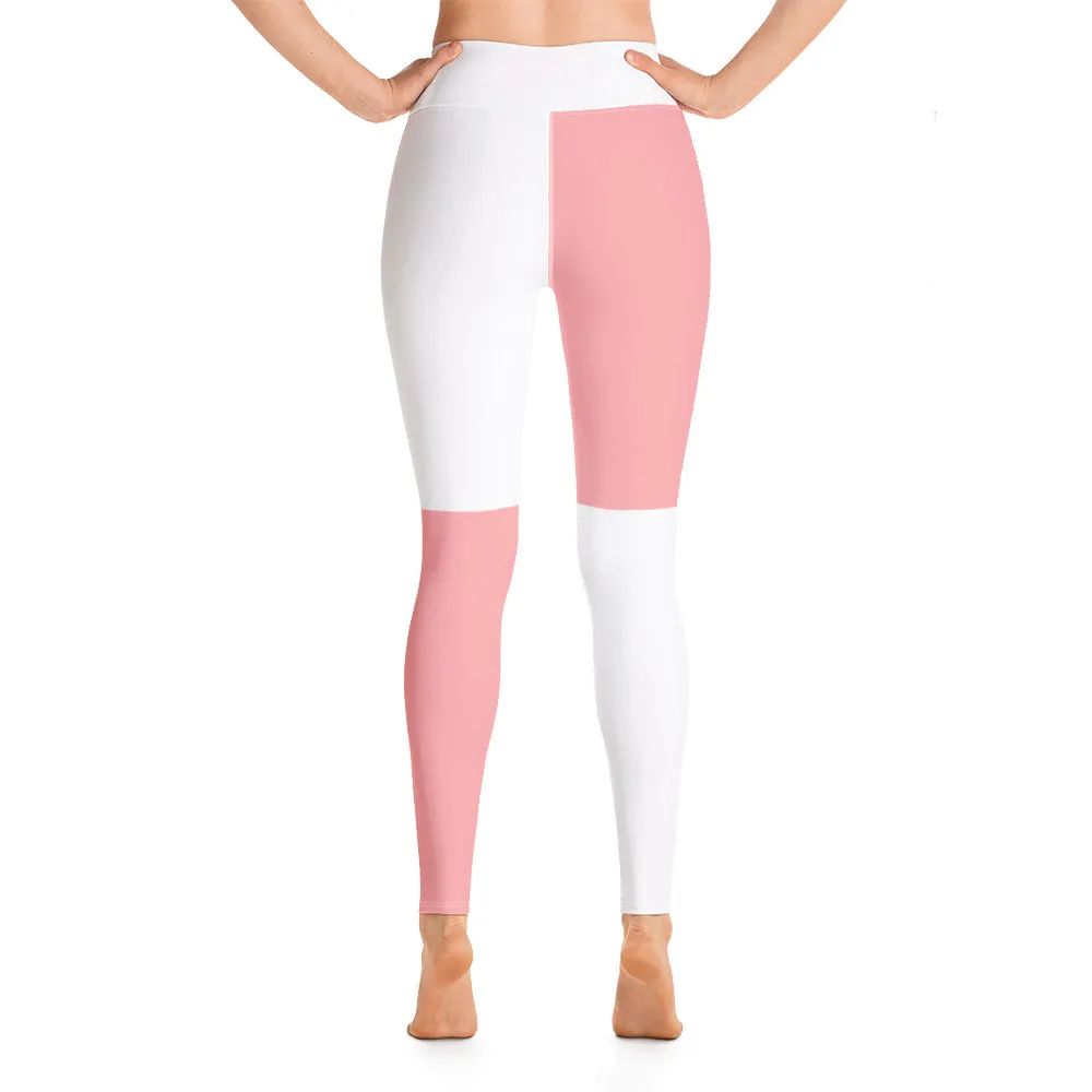 Yoga Leggings Pink/White